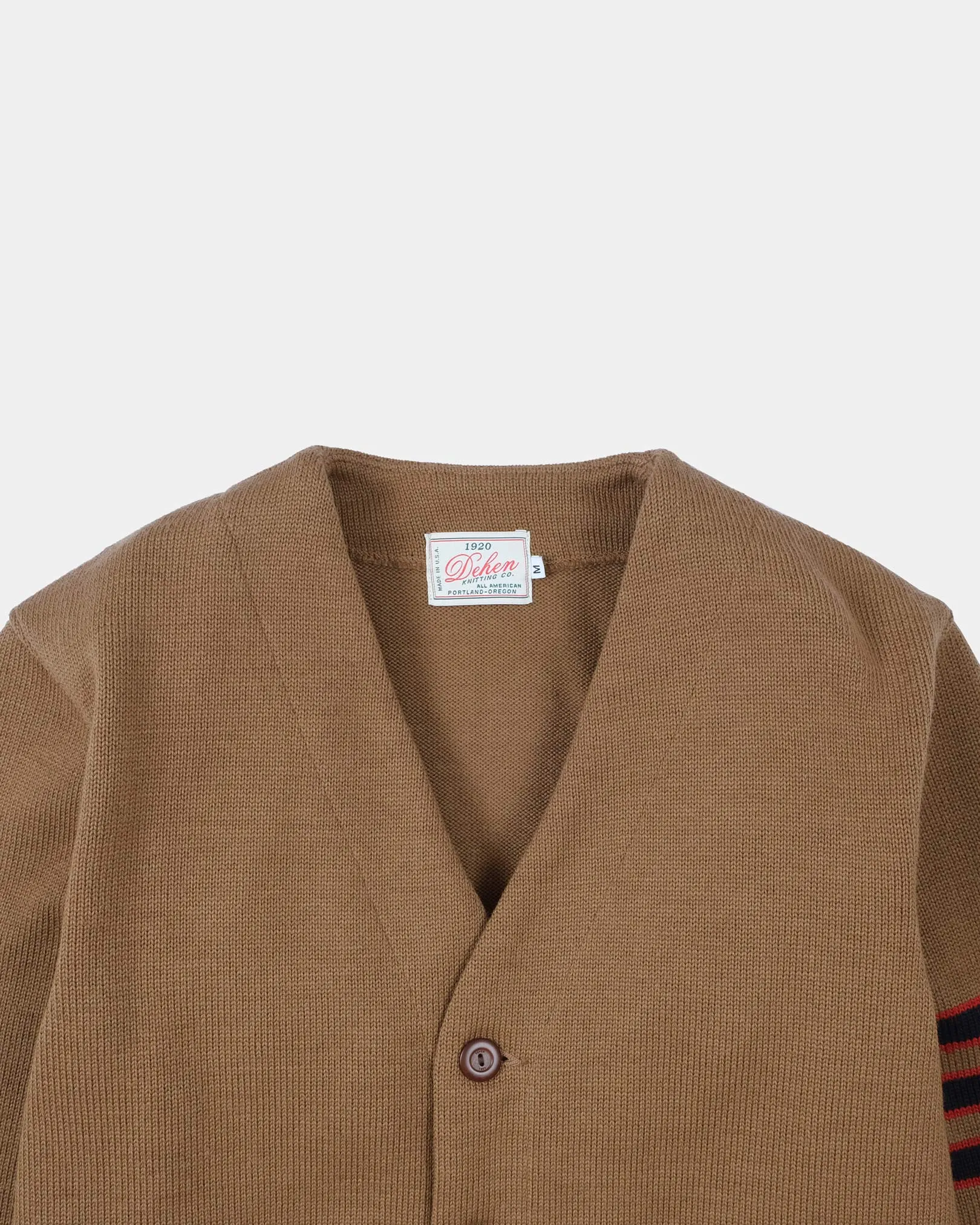 Slouchy Varsity Cardigan - Dark Tan sold by Dehen 1920 product image thumbnail 2