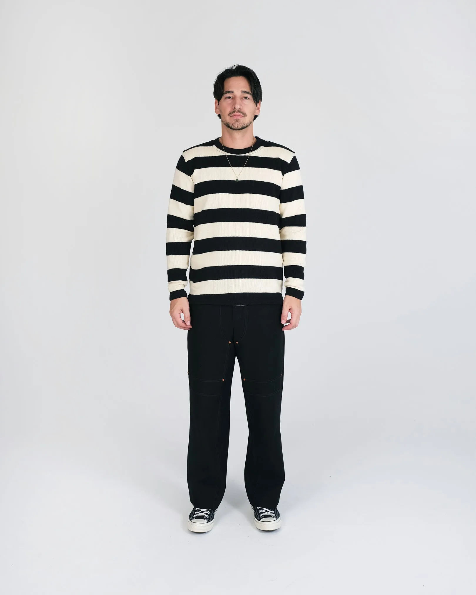 Striped Naval Crew - Black / Off White sold by Dehen 1920 product image thumbnail 2