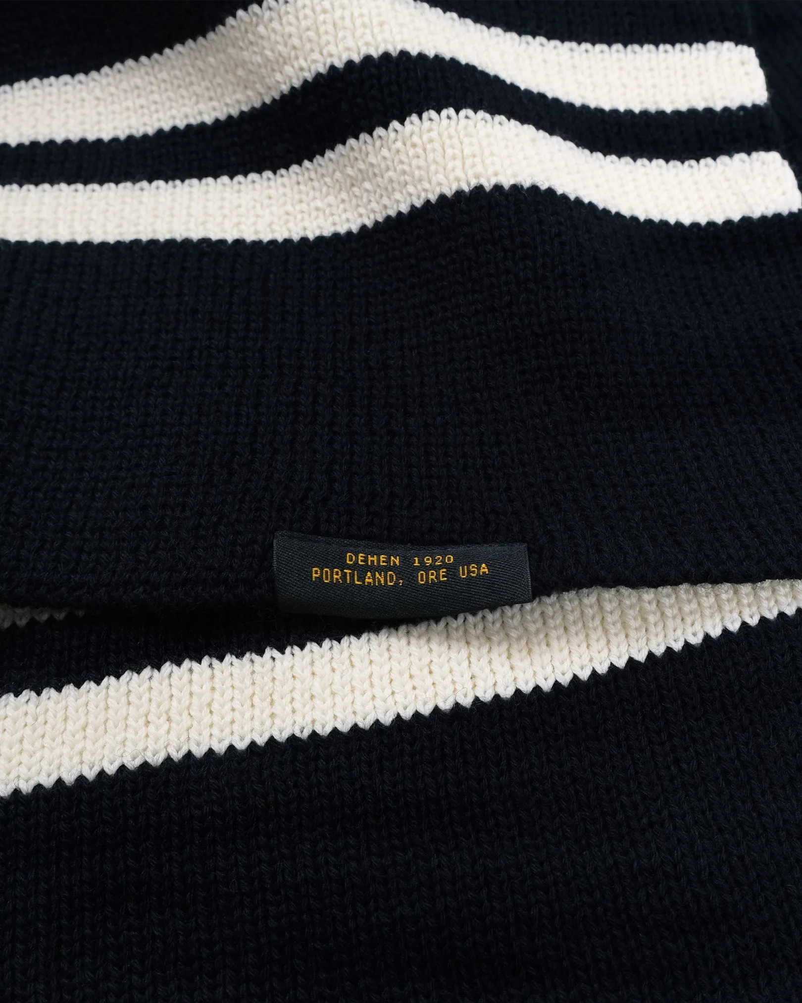 Striped Wool Scarf - Black / Off White sold by Dehen 1920 product image thumbnail 5