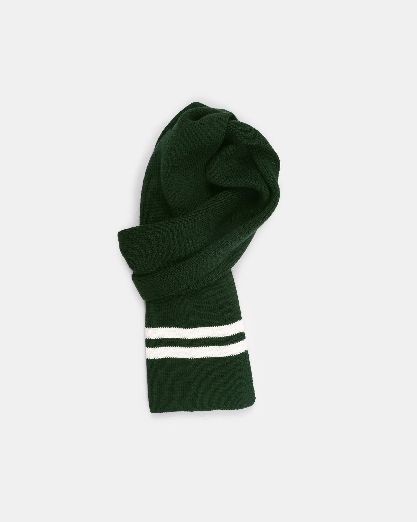 Striped Wool Scarf - Pine / Off White sold by Dehen 1920 product image thumbnail 5