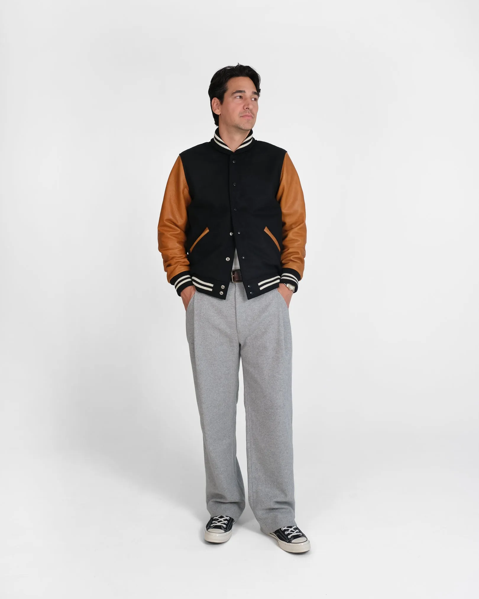 Varsity Jacket - Black / Rust sold by Dehen 1920 product image thumbnail 2