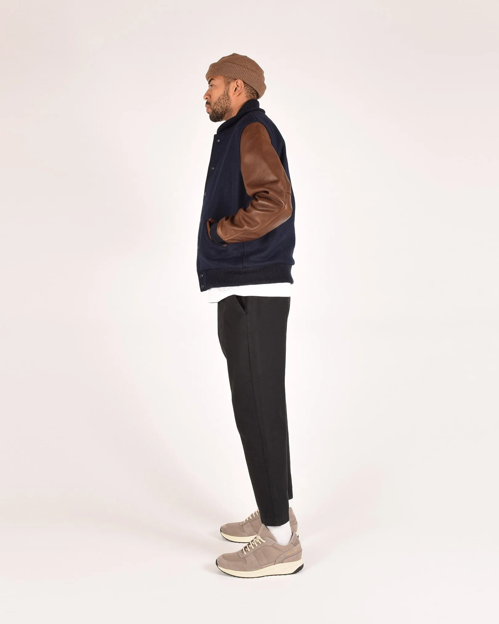 Varsity Jacket - Dark Navy / Luggage sold by Dehen 1920 product image thumbnail 4