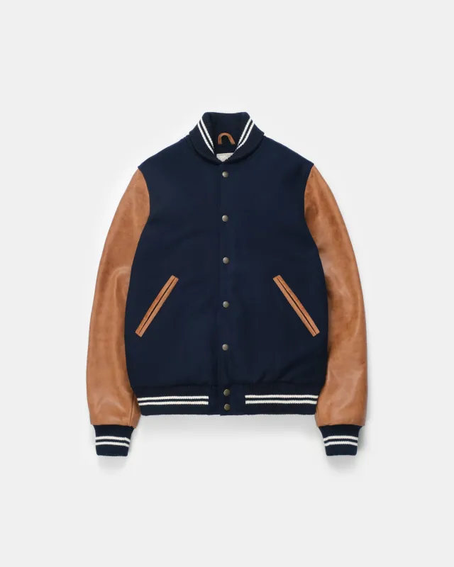 Varsity Jacket - Dark Navy/Antique Rust made by Dehen 1920