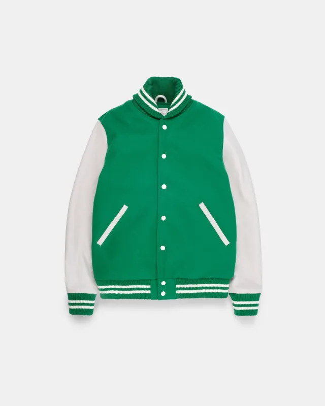 Varsity Jacket - Kelly Green / Milk sold by Dehen 1920