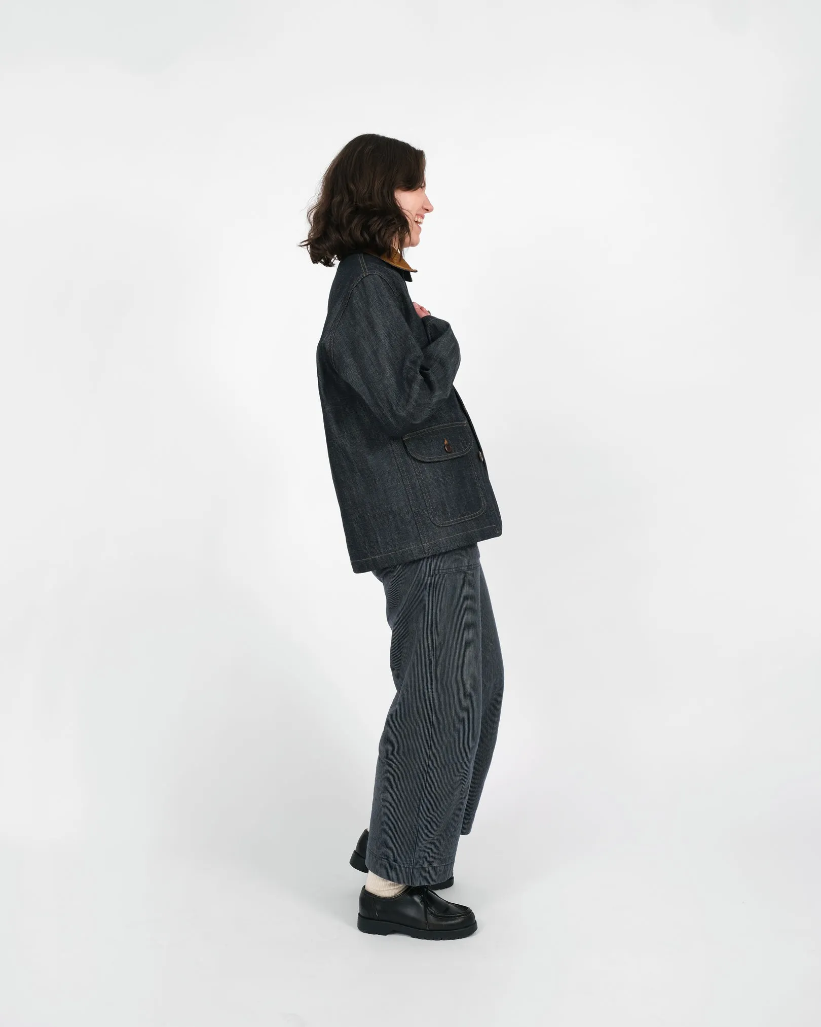 Women's Chore Coat 2.0 - Indigo / Fawn sold by Dehen 1920 product image thumbnail 4