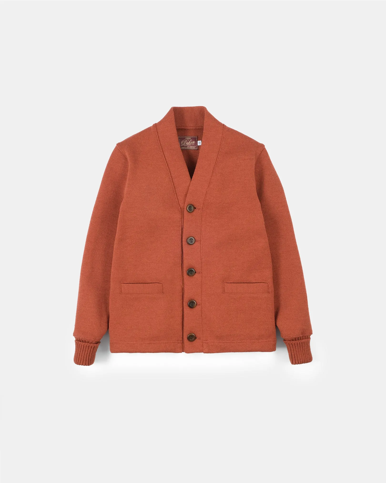 Women's Classic Cardigan - Burnt Orange sold by Dehen 1920
