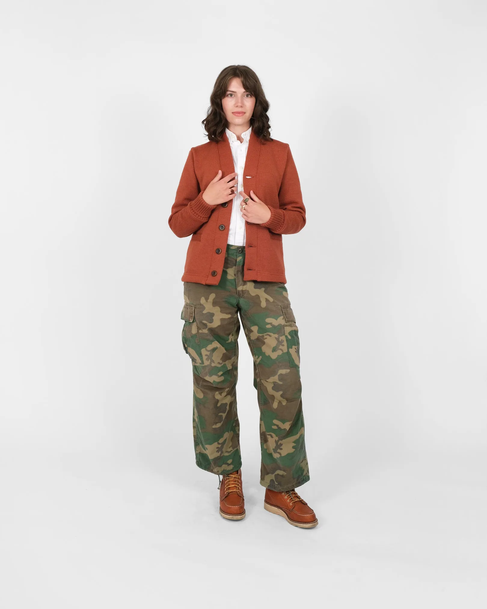 Women's Classic Cardigan - Burnt Orange sold by Dehen 1920 product image thumbnail 2