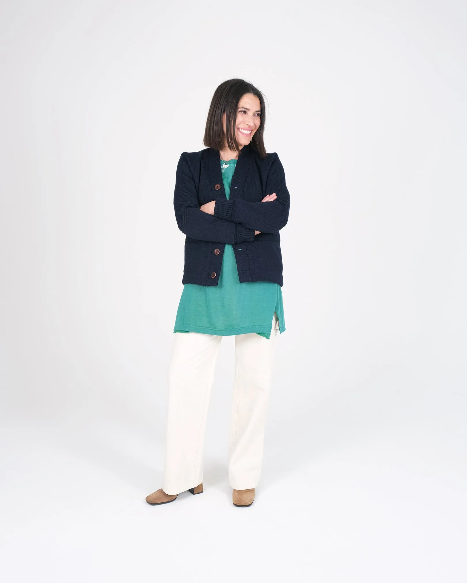 Women's Classic Cardigan - Dark Navy sold by Dehen 1920 product image thumbnail 3
