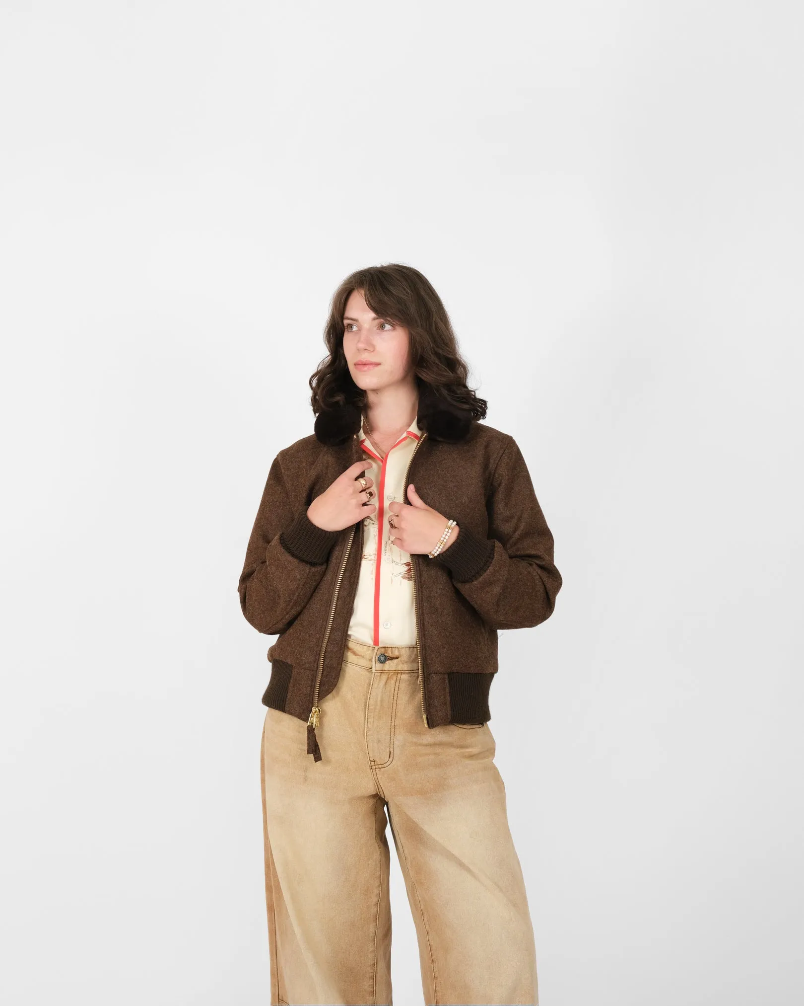 Women's Flyer's Club Jacket - Medium Brown Mix sold by Dehen 1920 product image thumbnail 5