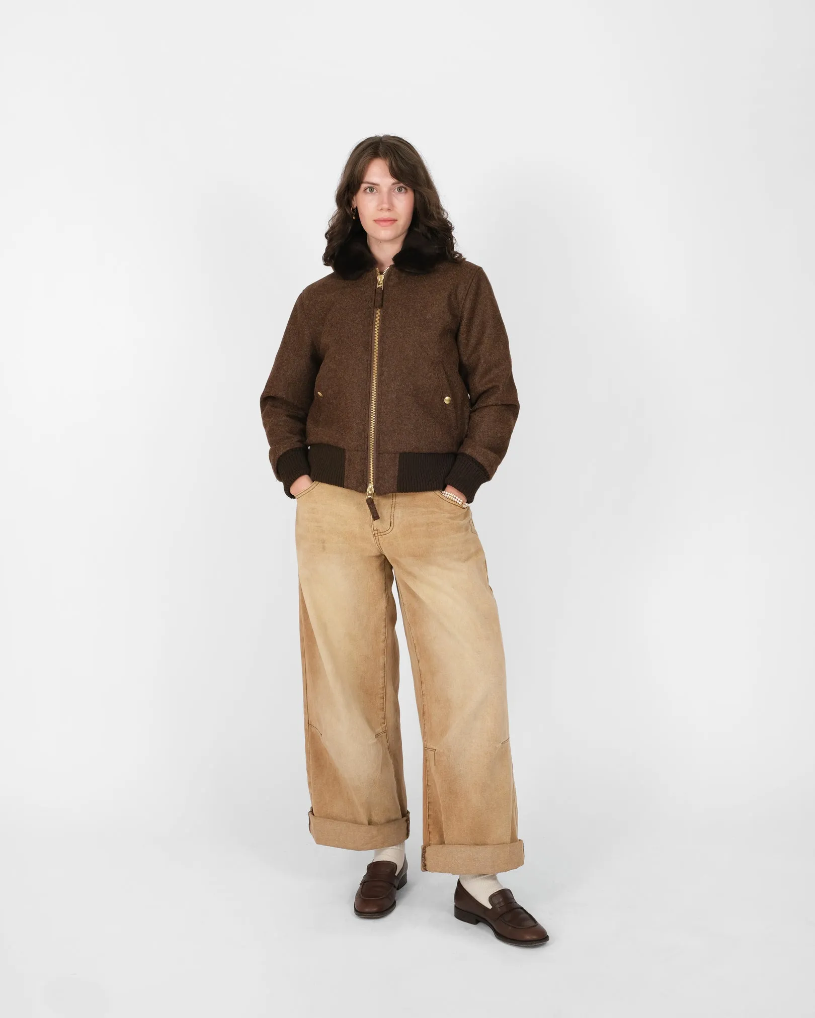 Women's Flyer's Club Jacket - Medium Brown Mix sold by Dehen 1920 product image thumbnail 2