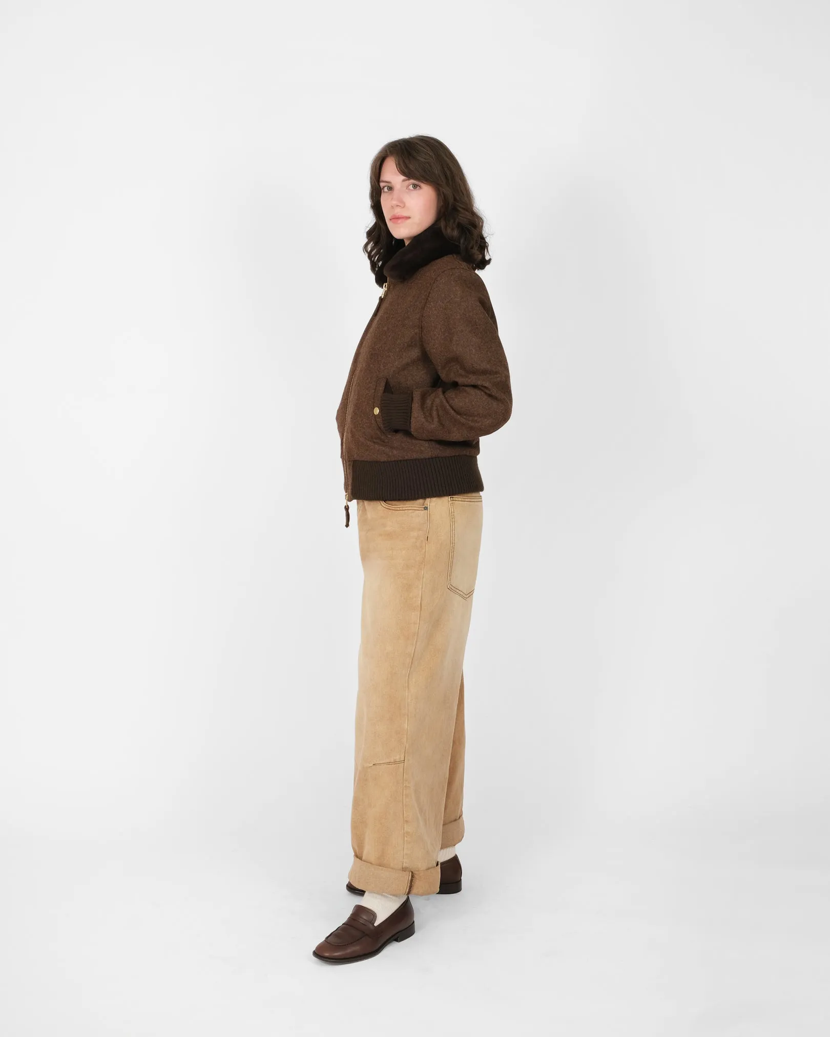 Women's Flyer's Club Jacket - Medium Brown Mix sold by Dehen 1920 product image thumbnail 4