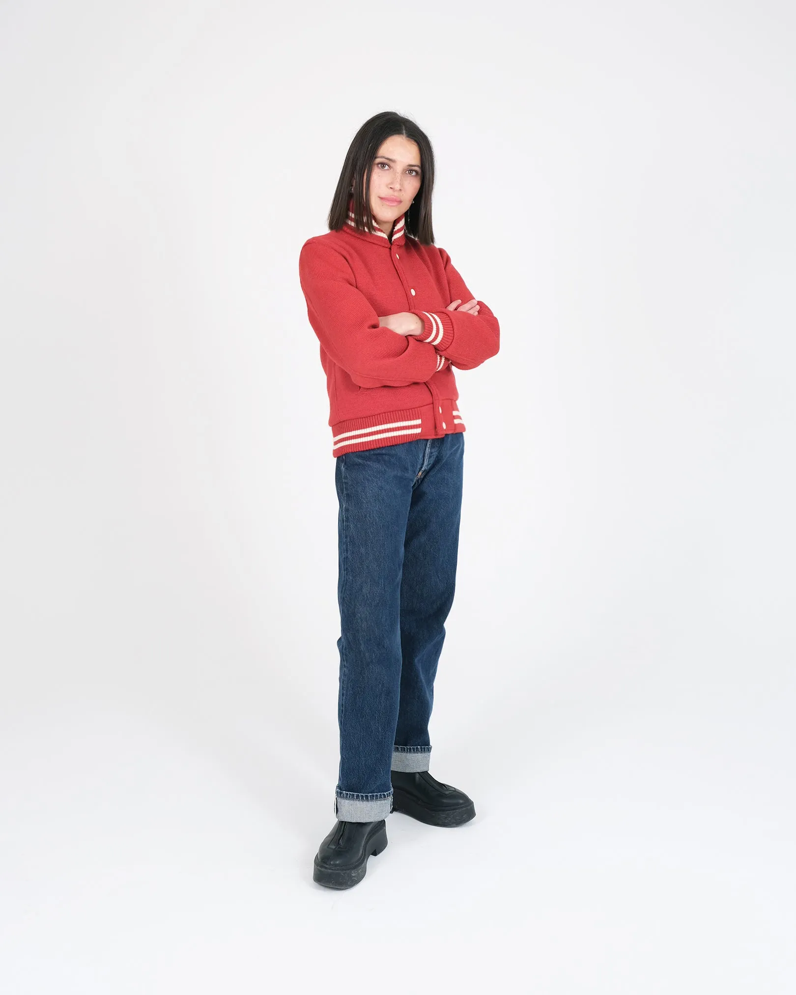 Women's Knit Club Jacket - Forster Red sold by Dehen 1920 product image thumbnail 3