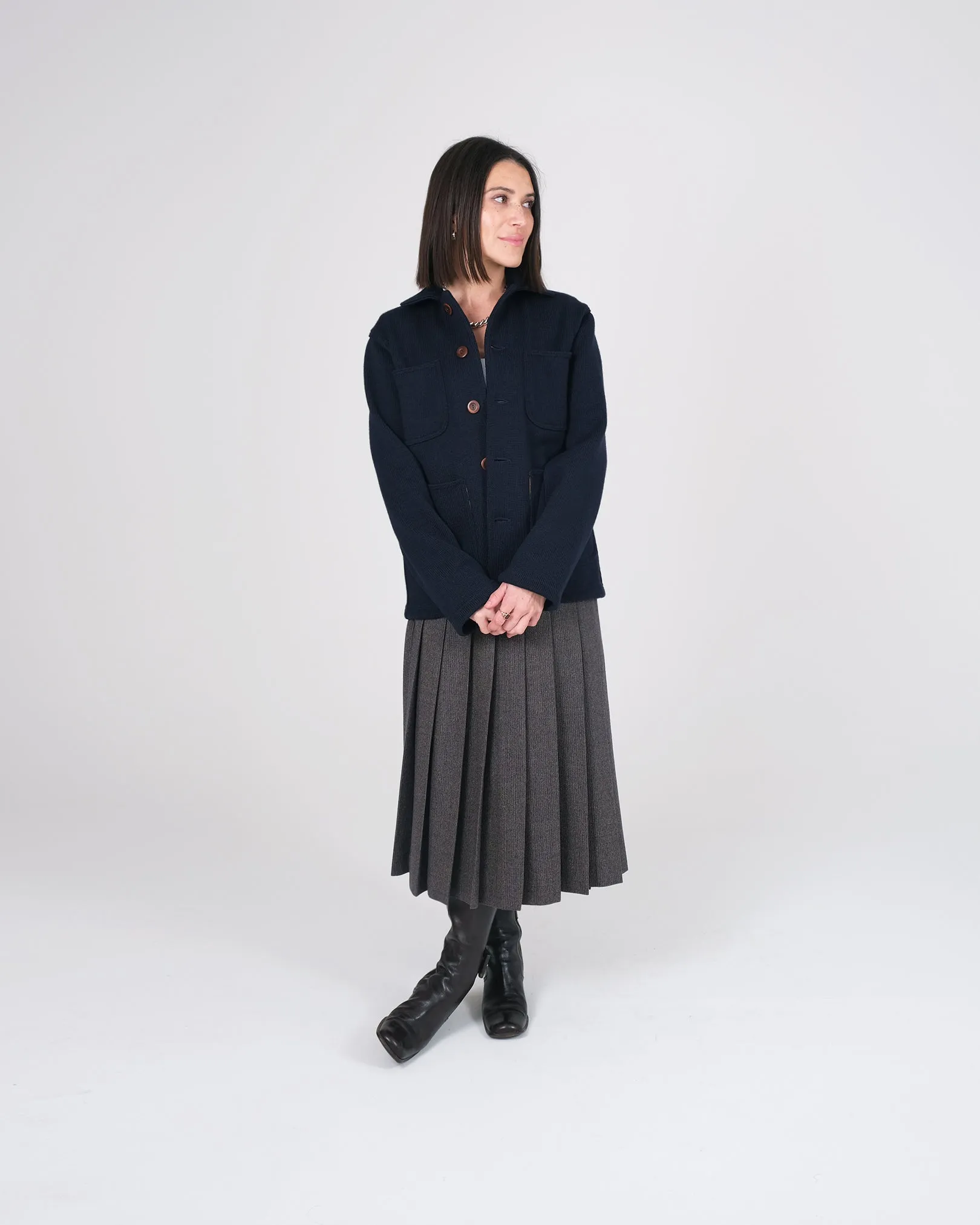 Women's Knit Work Coat - Dark Navy sold by Dehen 1920 product image thumbnail 3