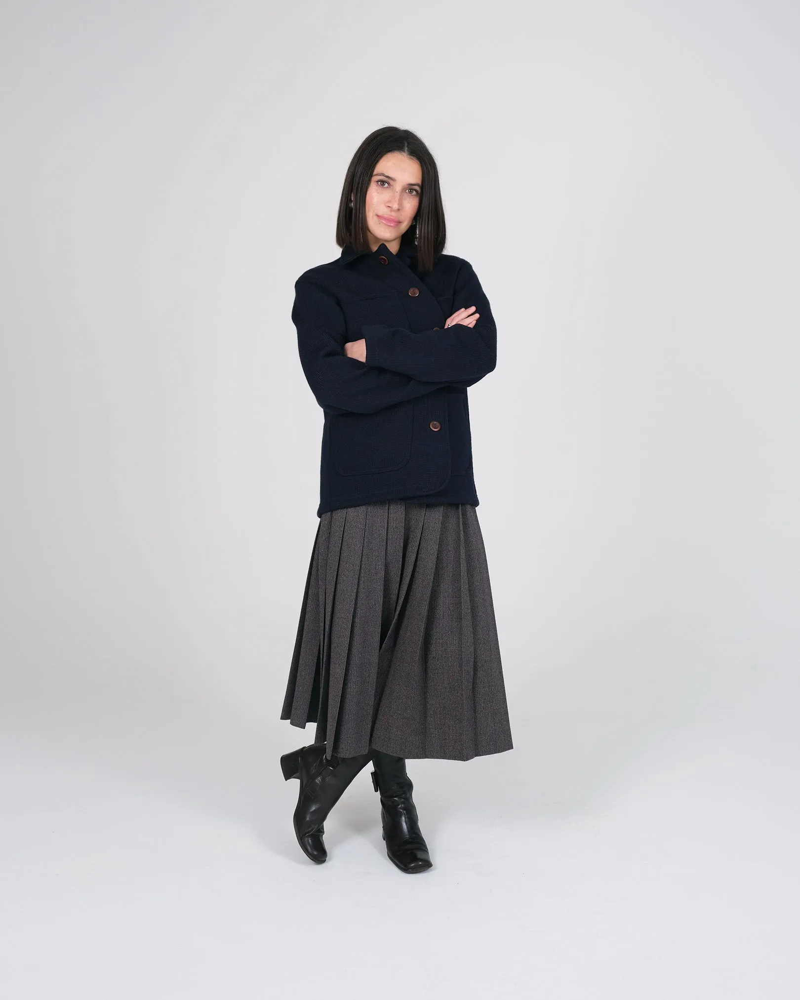 Women's Knit Work Coat - Dark Navy sold by Dehen 1920 product image thumbnail 2