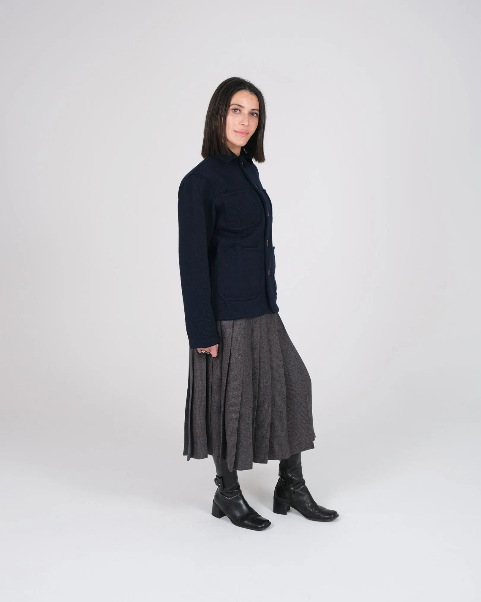 Women's Knit Work Coat - Dark Navy sold by Dehen 1920 product image thumbnail 4