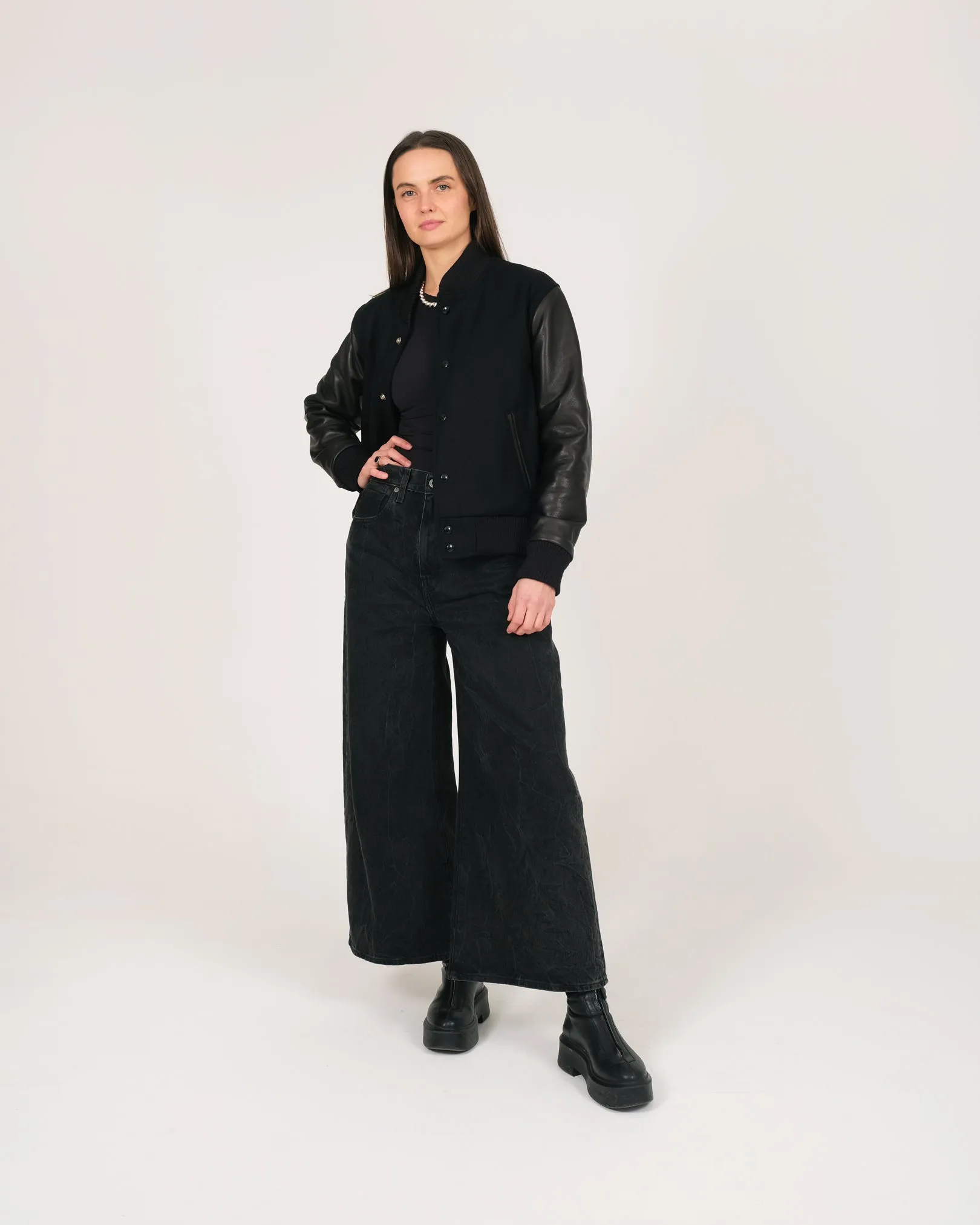 Women's Varsity Jacket - Black sold by Dehen 1920 product image thumbnail 2