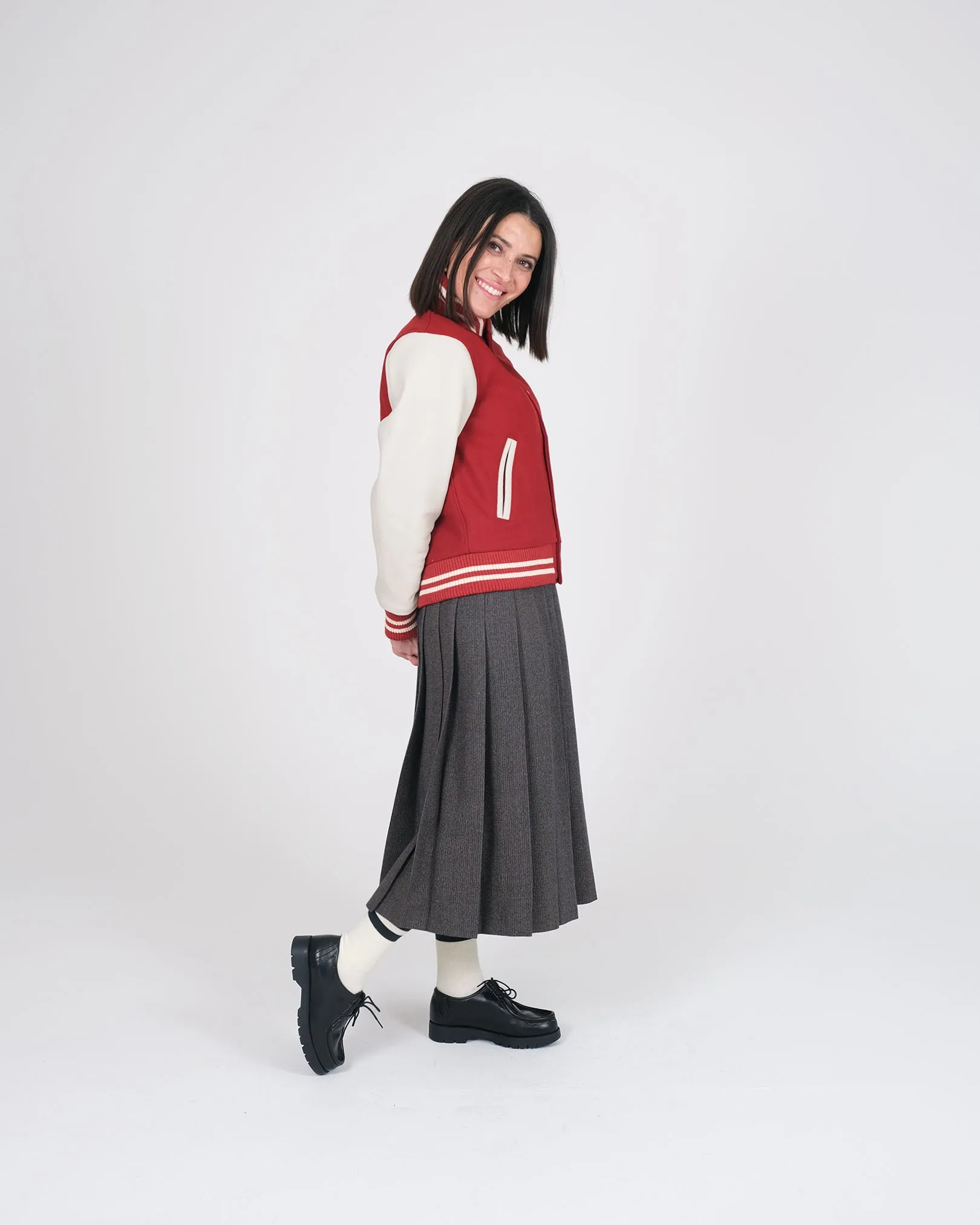 Women's Varsity Jacket - Forster Red / Milk sold by Dehen 1920 product image thumbnail 4