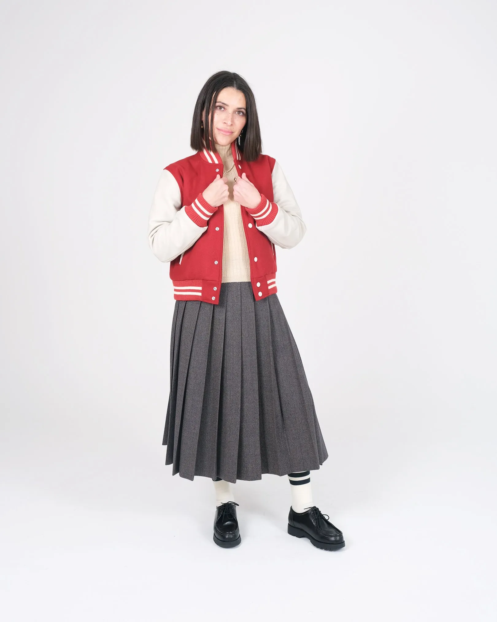 Women's Varsity Jacket - Forster Red / Milk sold by Dehen 1920 product image thumbnail 2