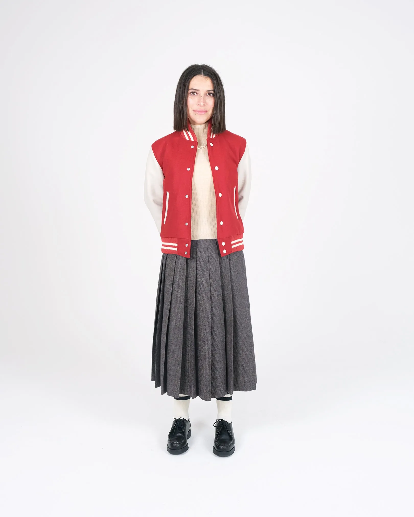 Women's Varsity Jacket - Forster Red / Milk sold by Dehen 1920 product image thumbnail 3