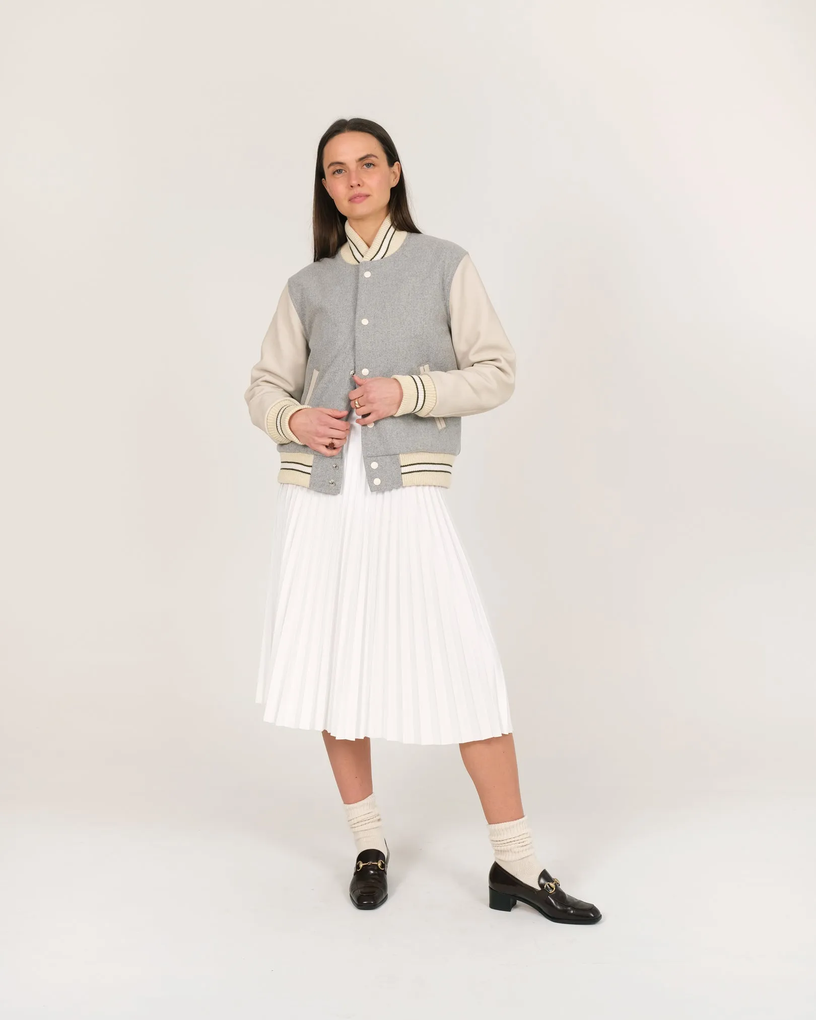 Women's Varsity Jacket - Lt. Oxford sold by Dehen 1920 product image thumbnail 2