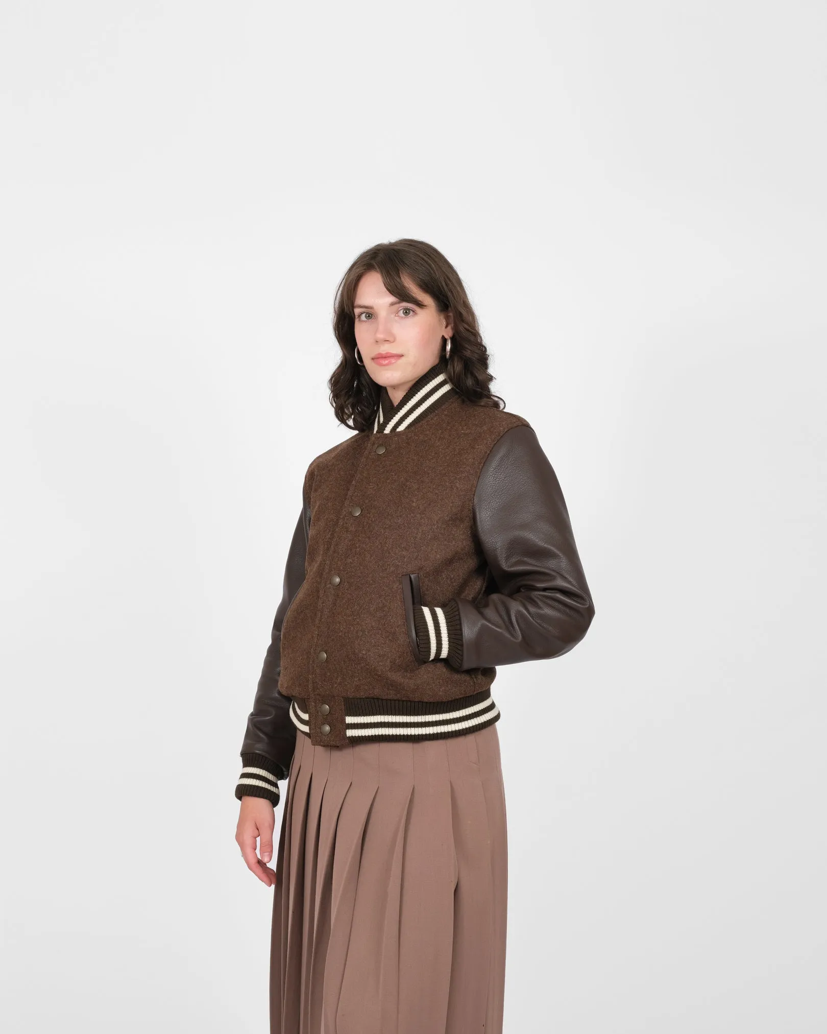 Women's Varsity Jacket - Medium Brown Mix sold by Dehen 1920 product image thumbnail 3