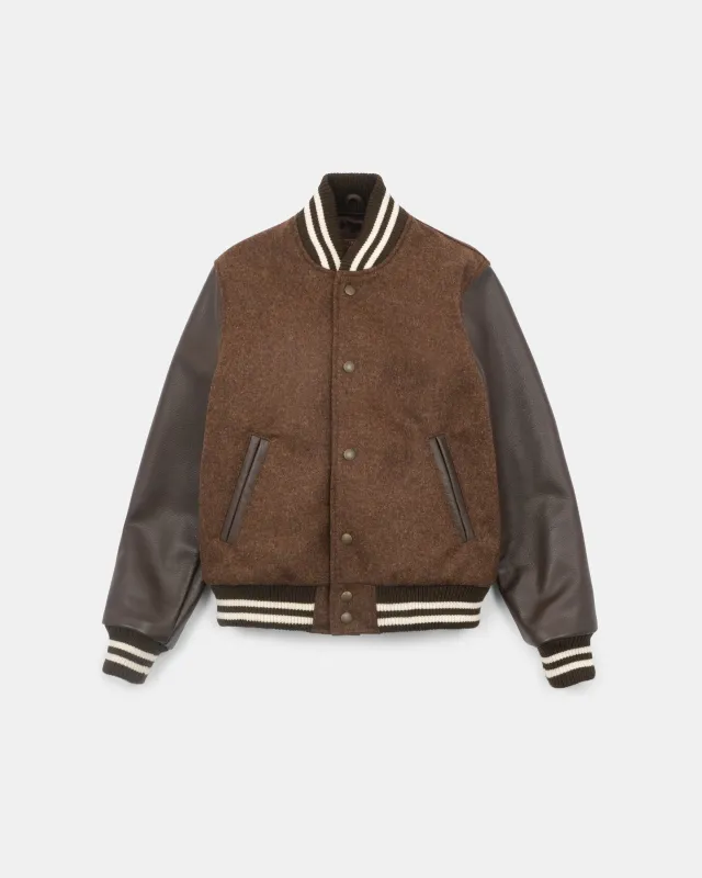 Women's Varsity Jacket - Medium Brown Mix sold by Dehen 1920