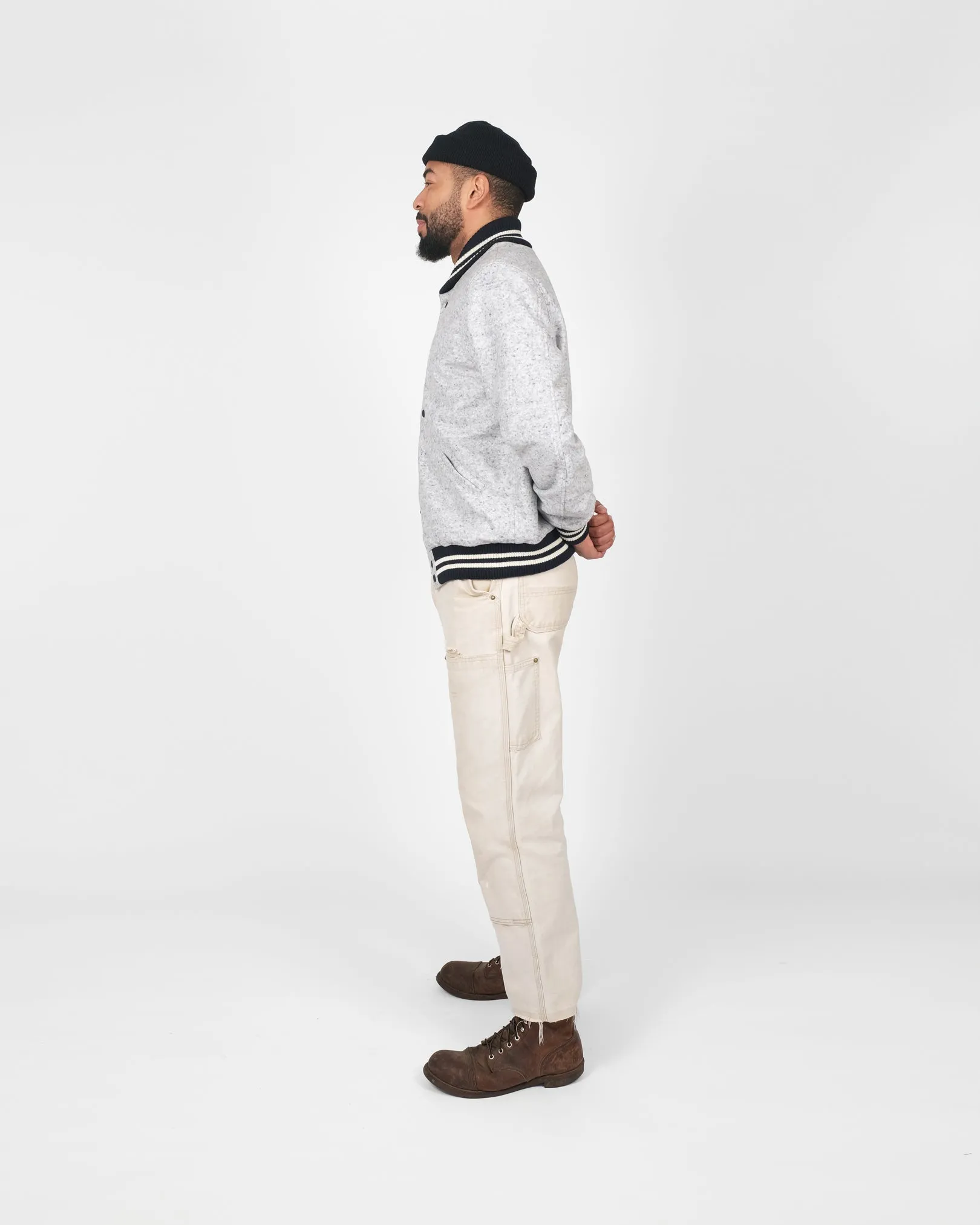Wool Club Jacket - Natural / Navy Heather sold by Dehen 1920 product image thumbnail 4