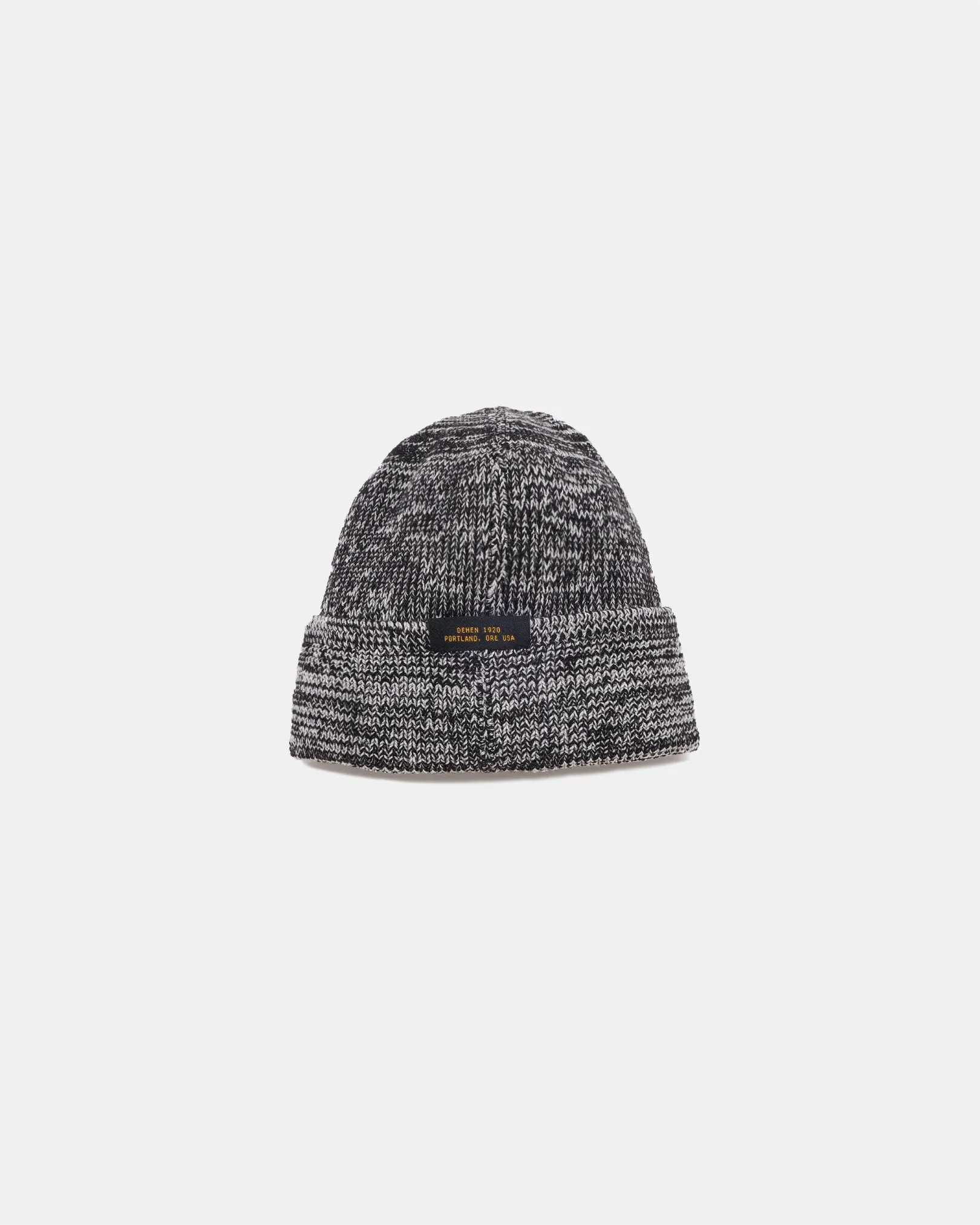 Wool Knit Watch Cap - Black / Natural Mix sold by Dehen 1920