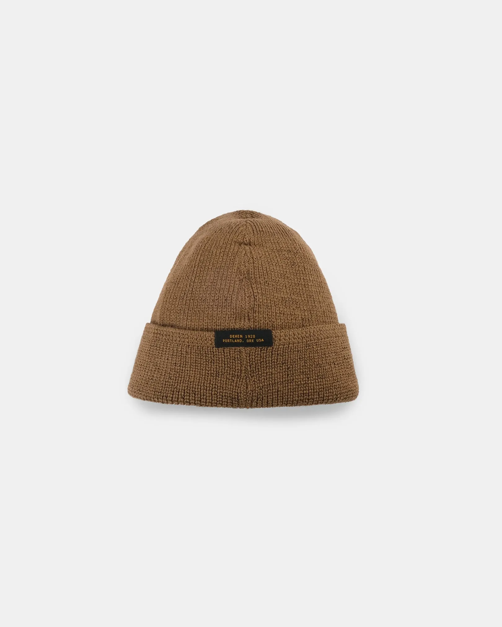 Wool Knit Watch Cap - Dark Tan sold by Dehen 1920