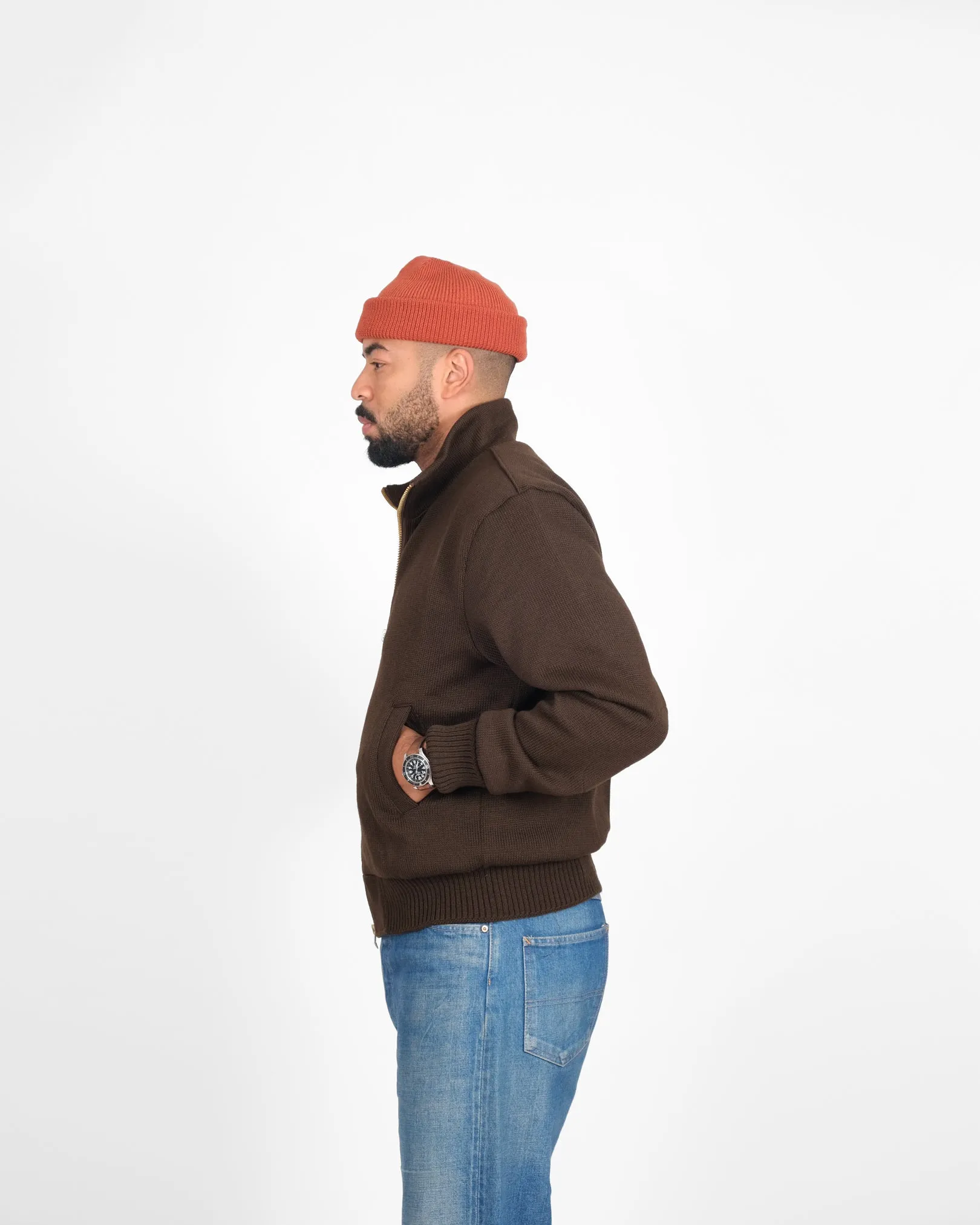 Full-Throttle Moto-Sweater - Brown sold by Dehen 1920 product image thumbnail 4