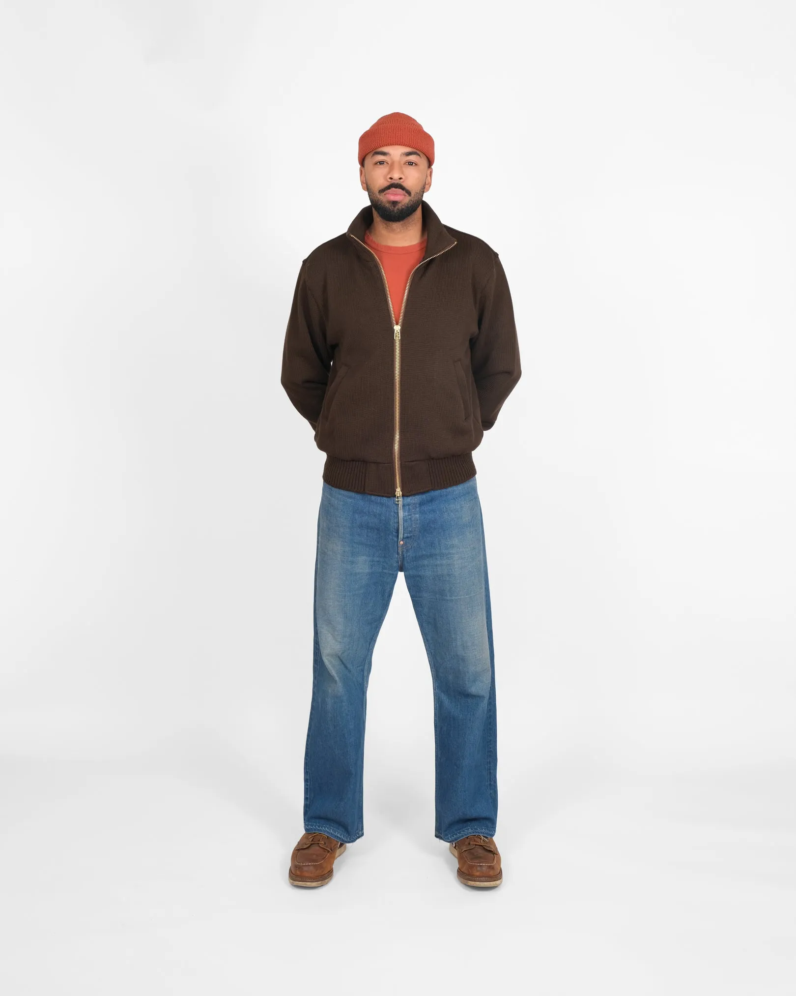 Full-Throttle Moto-Sweater - Brown sold by Dehen 1920 product image thumbnail 2