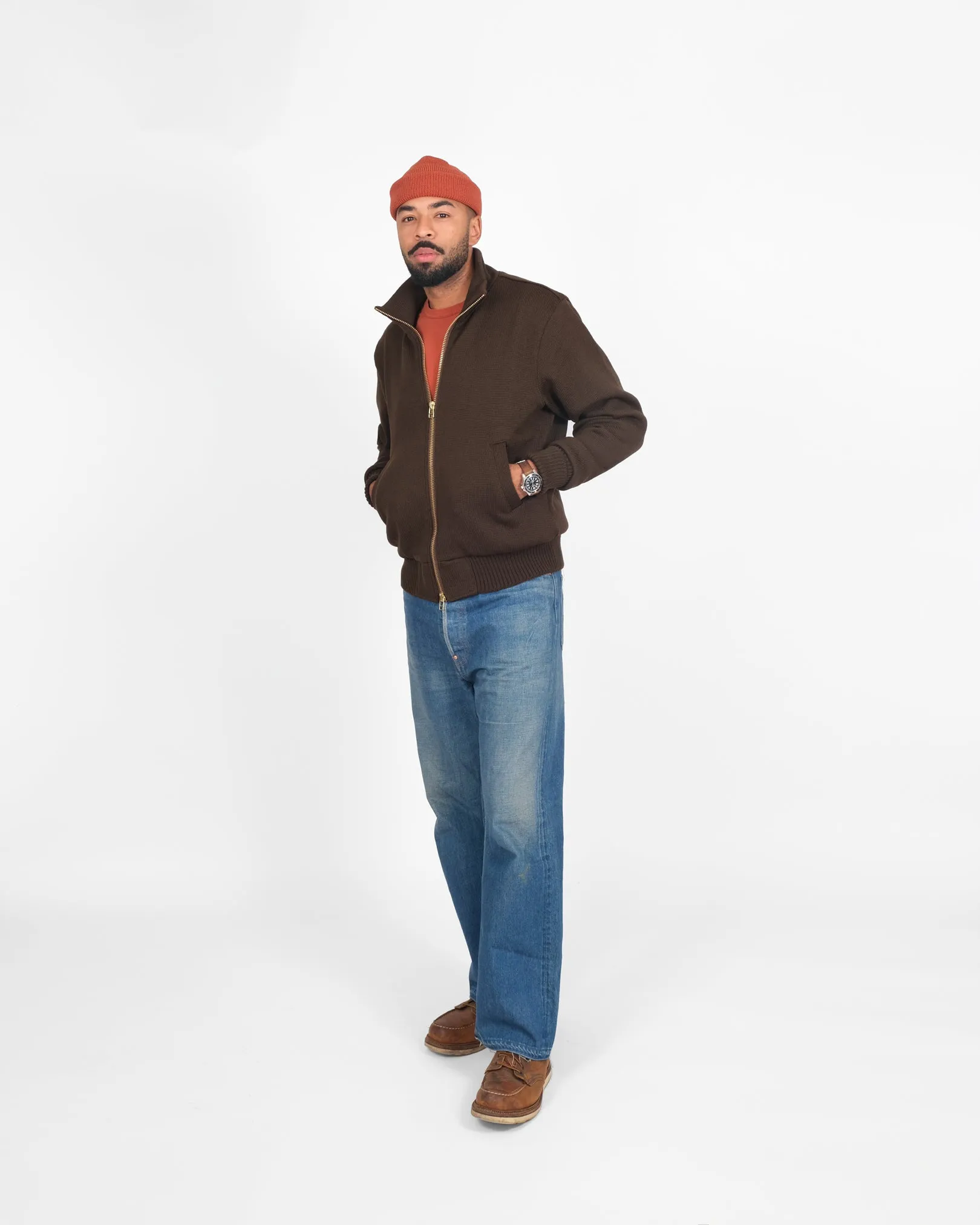 Full-Throttle Moto-Sweater - Brown sold by Dehen 1920 product image thumbnail 3