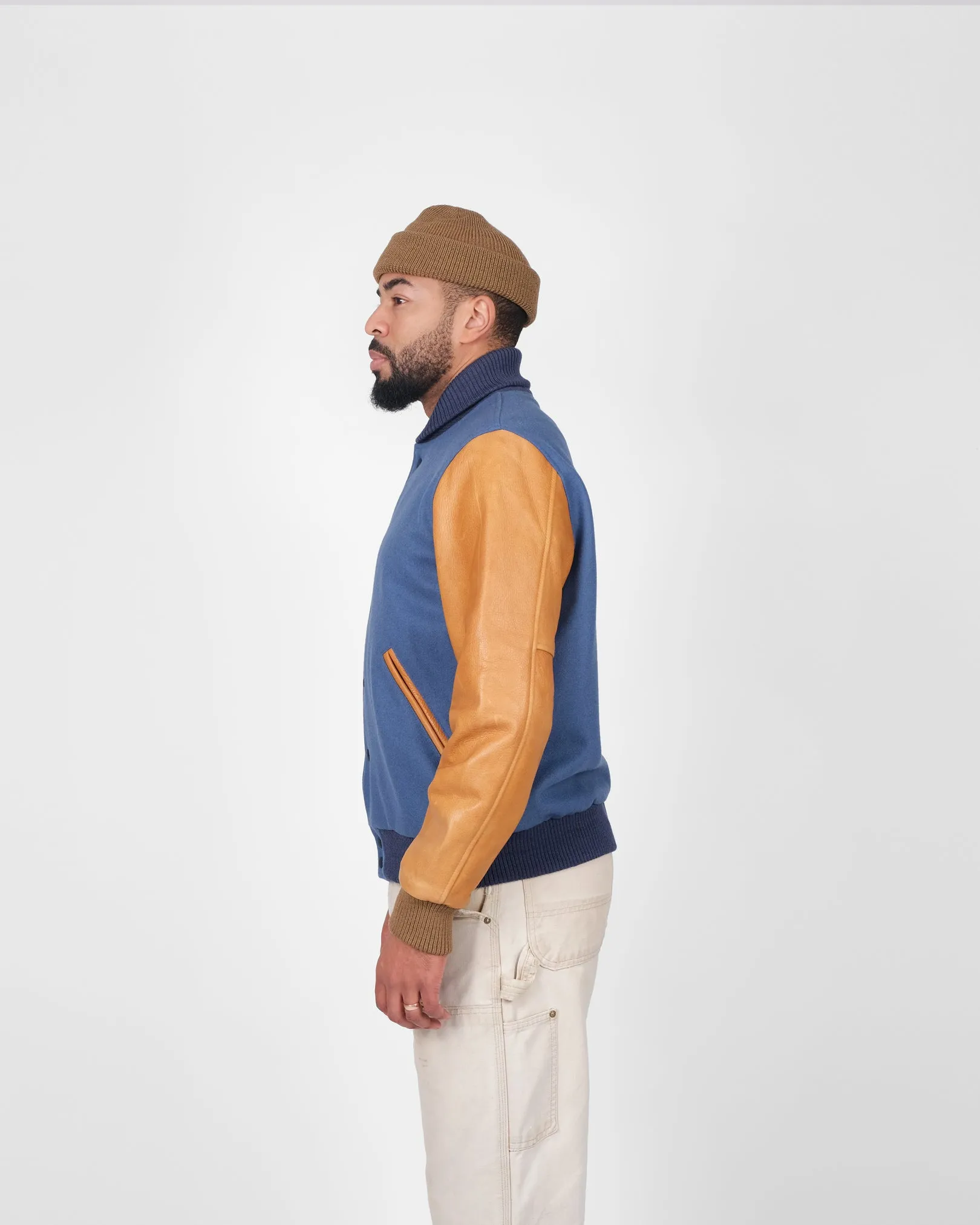 Varsity Jacket - Steel Blue / Rust sold by Dehen 1920 product image thumbnail 4