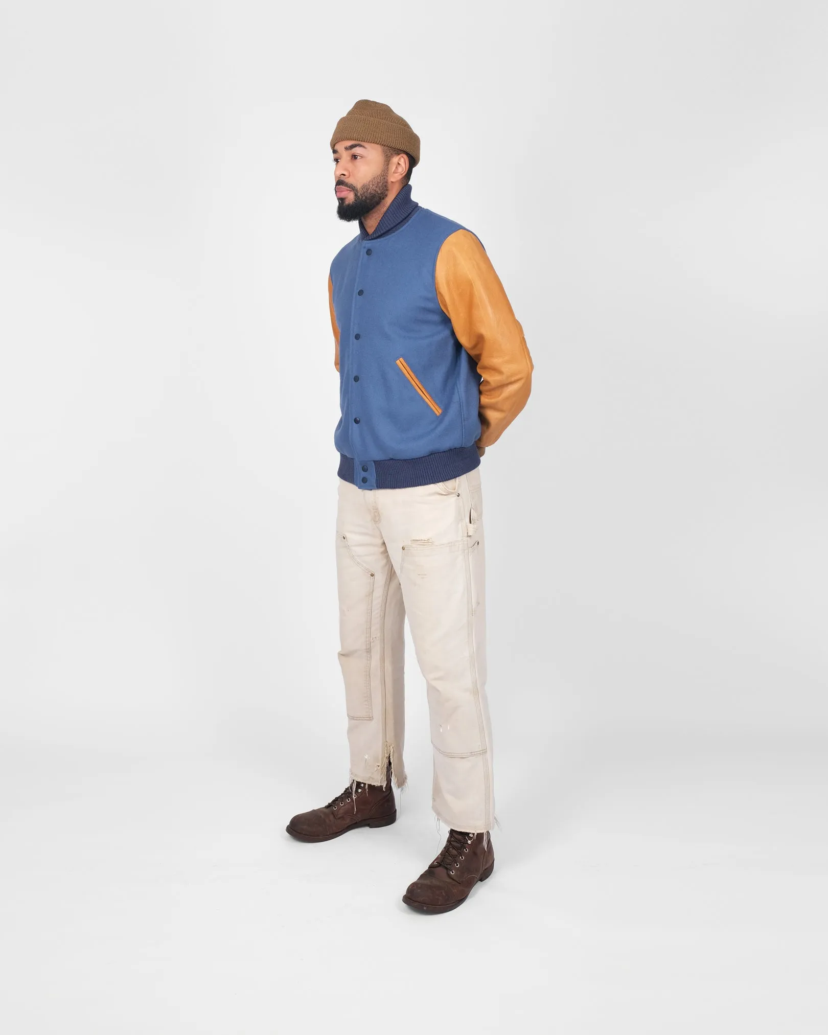 Varsity Jacket - Steel Blue / Rust sold by Dehen 1920 product image thumbnail 3