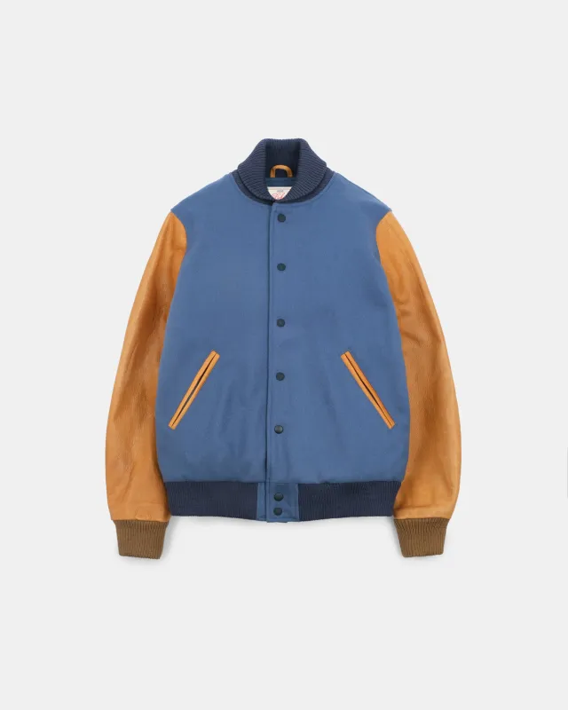 Varsity Jacket - Steel Blue / Rust sold by Dehen 1920