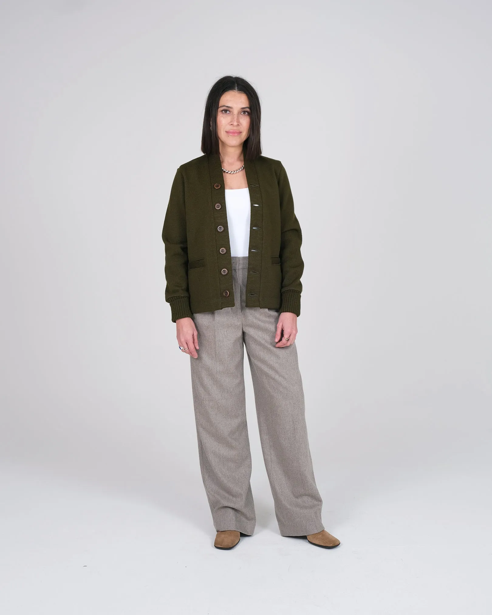 Women's Classic Cardigan - Loden sold by Dehen 1920 product image thumbnail 2