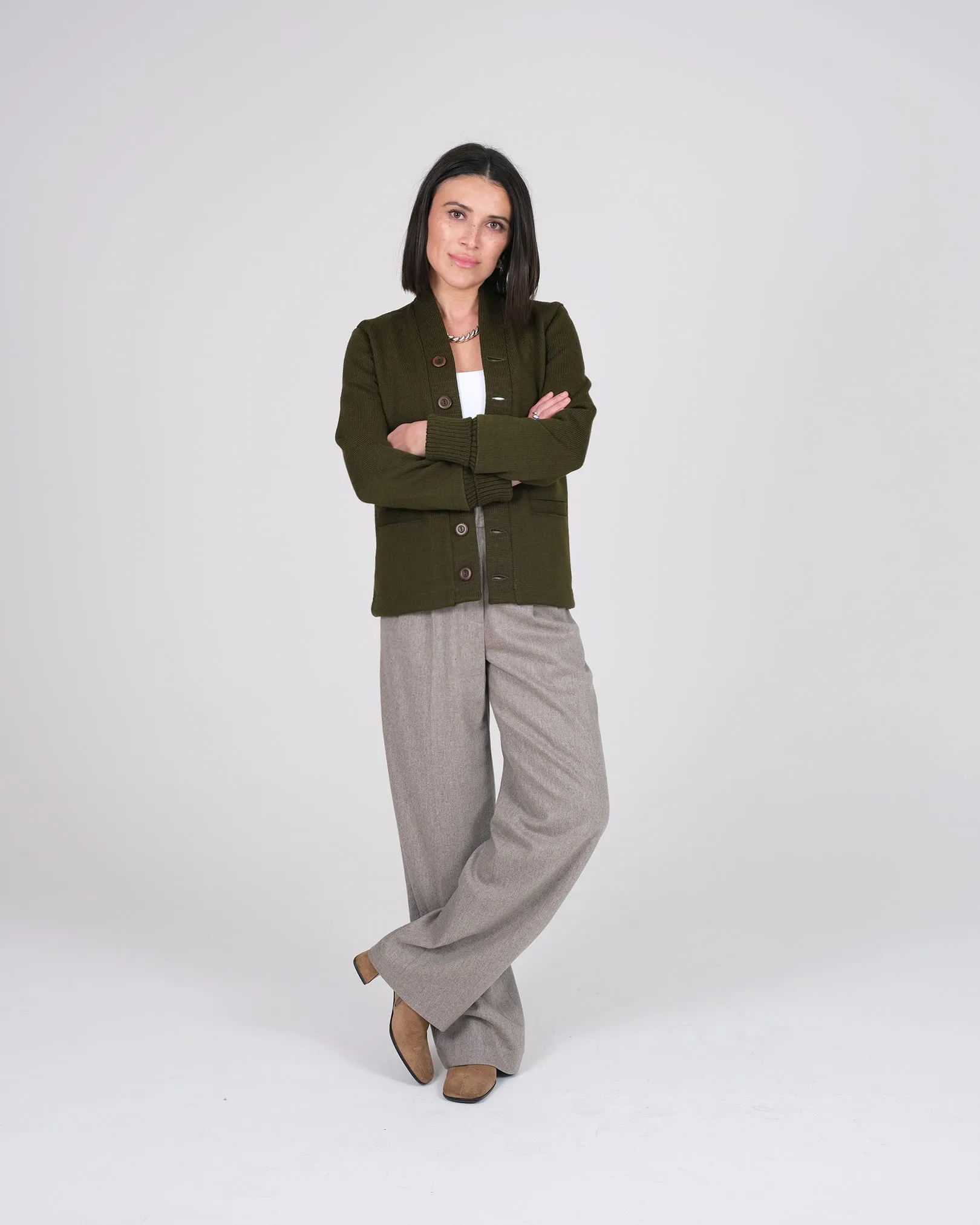 Women's Classic Cardigan - Loden sold by Dehen 1920 product image thumbnail 4