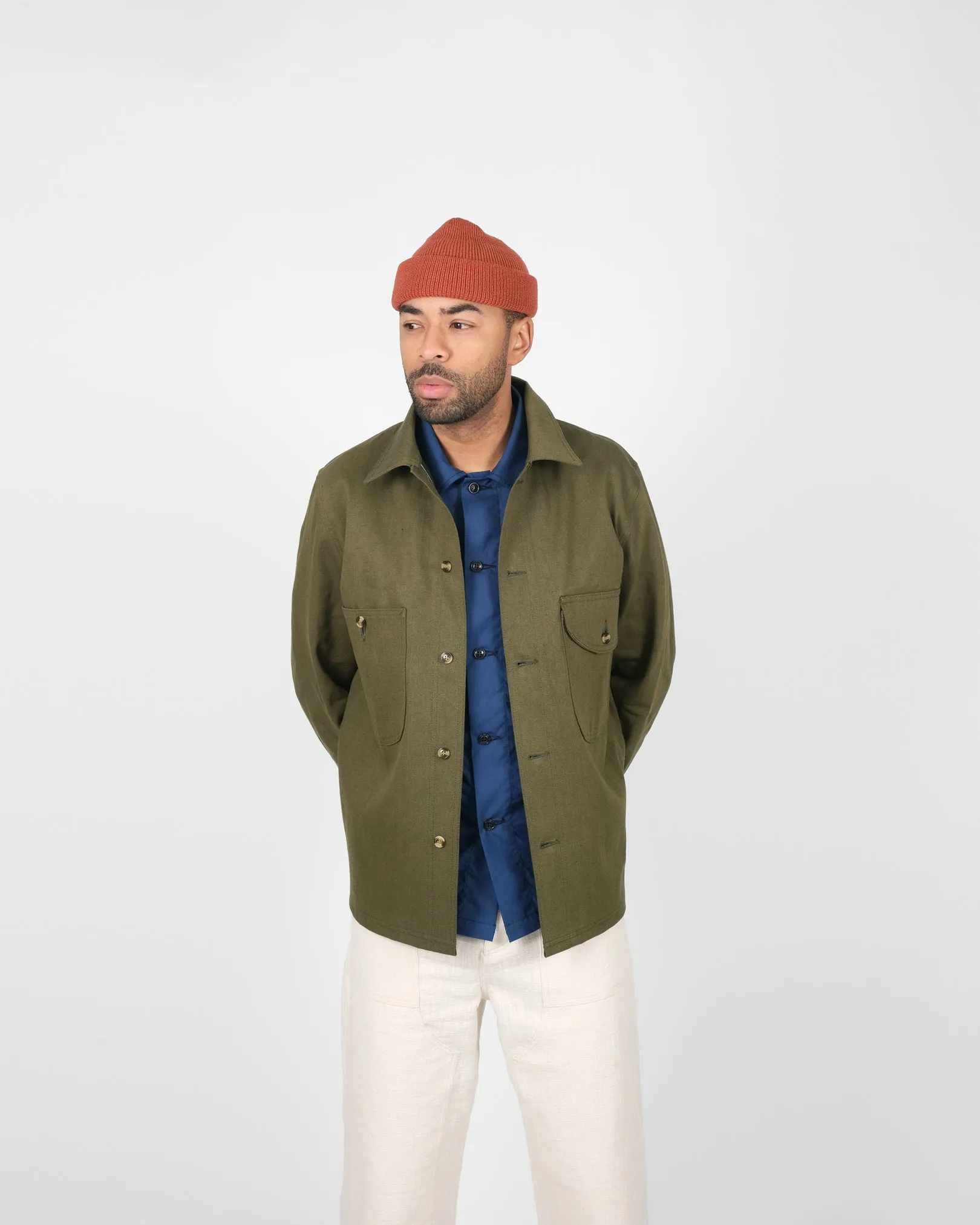 Selvedge Overshirt - Olive Selvedge Denim sold by Dehen 1920 product image thumbnail 5