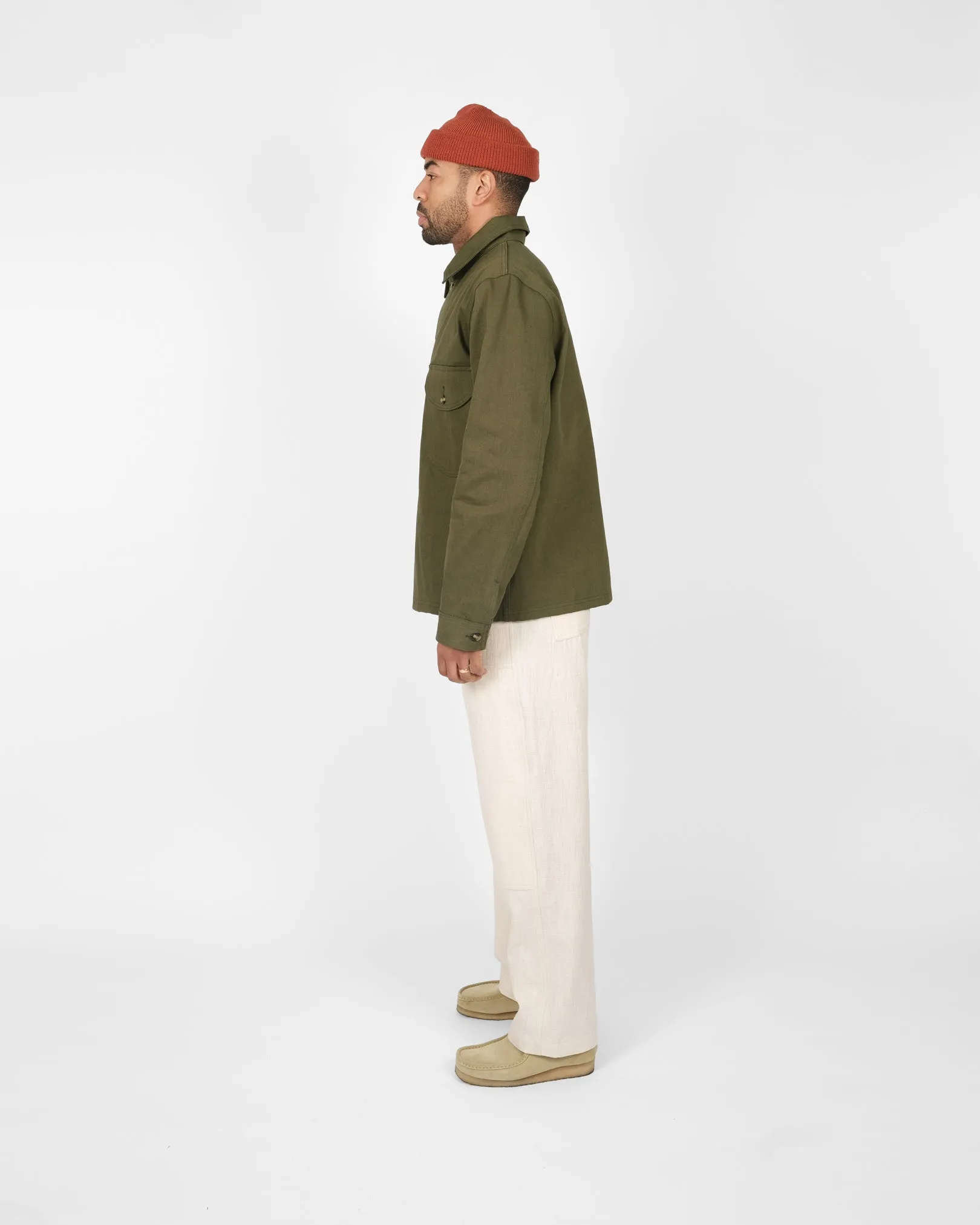 Selvedge Overshirt - Olive Selvedge Denim sold by Dehen 1920 product image thumbnail 4