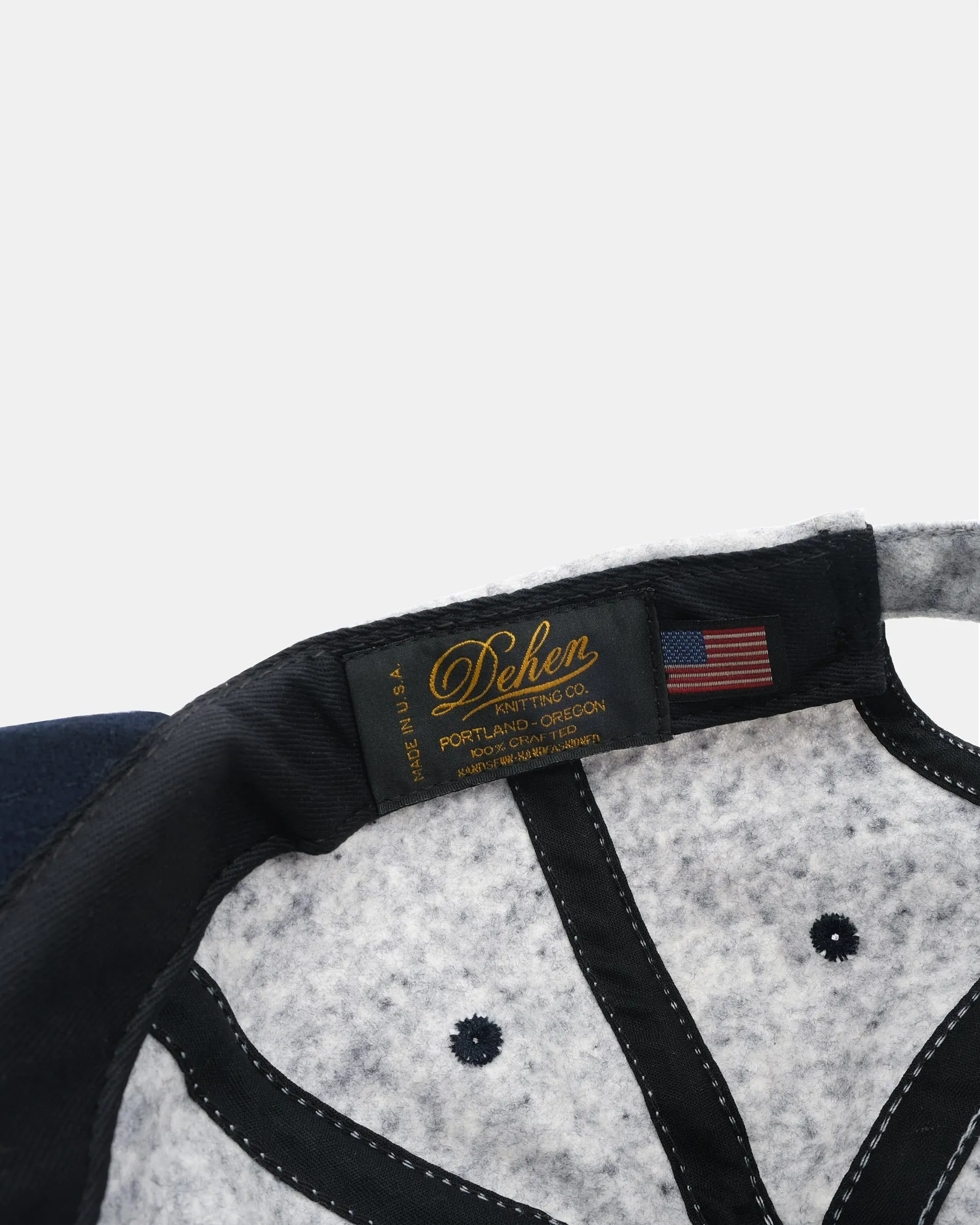 2-Tone Baseball Hat - Natural / Navy Heather Wool sold by Dehen 1920 product image thumbnail 4