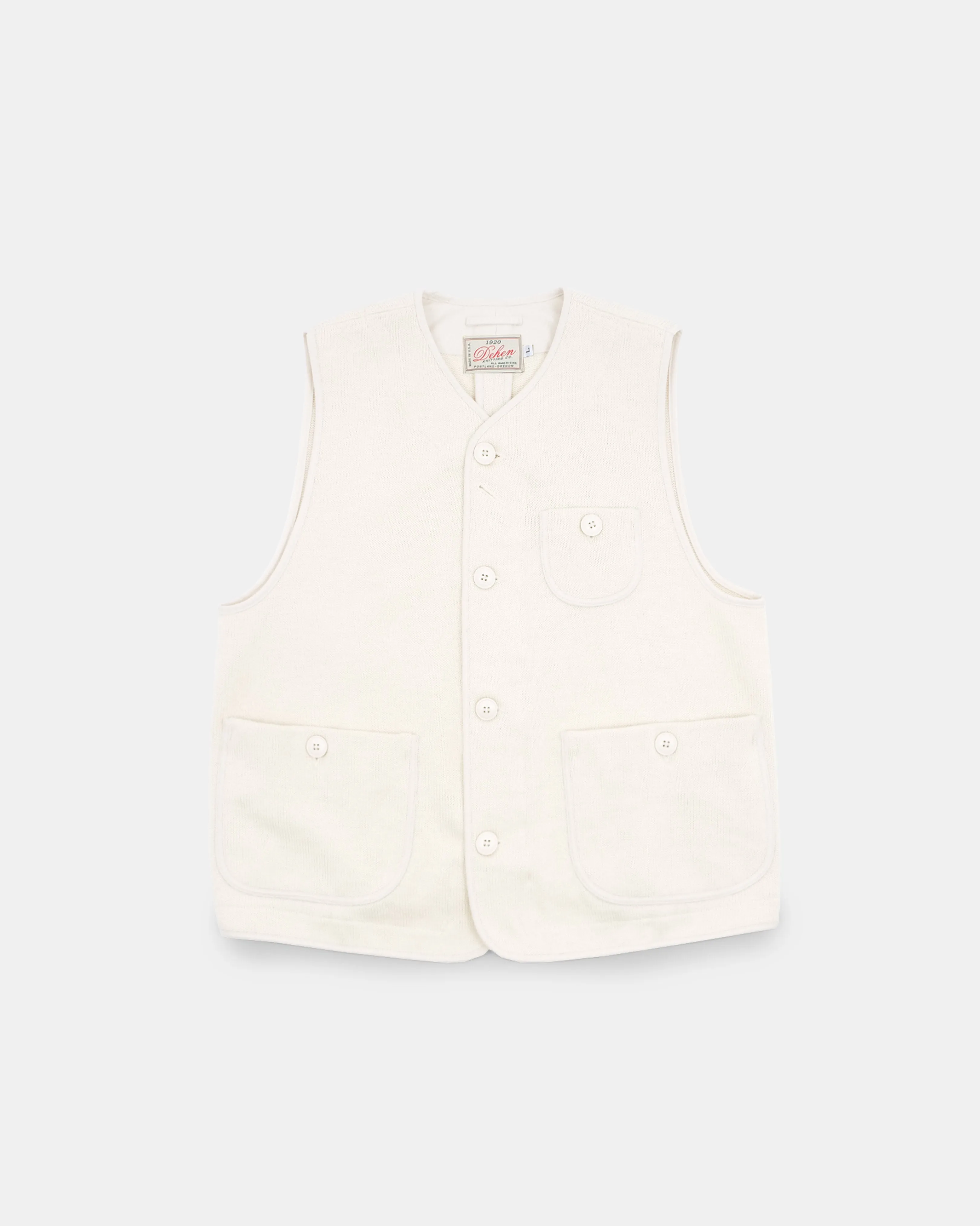 Knit Utility Vest - Off White sold by Dehen 1920