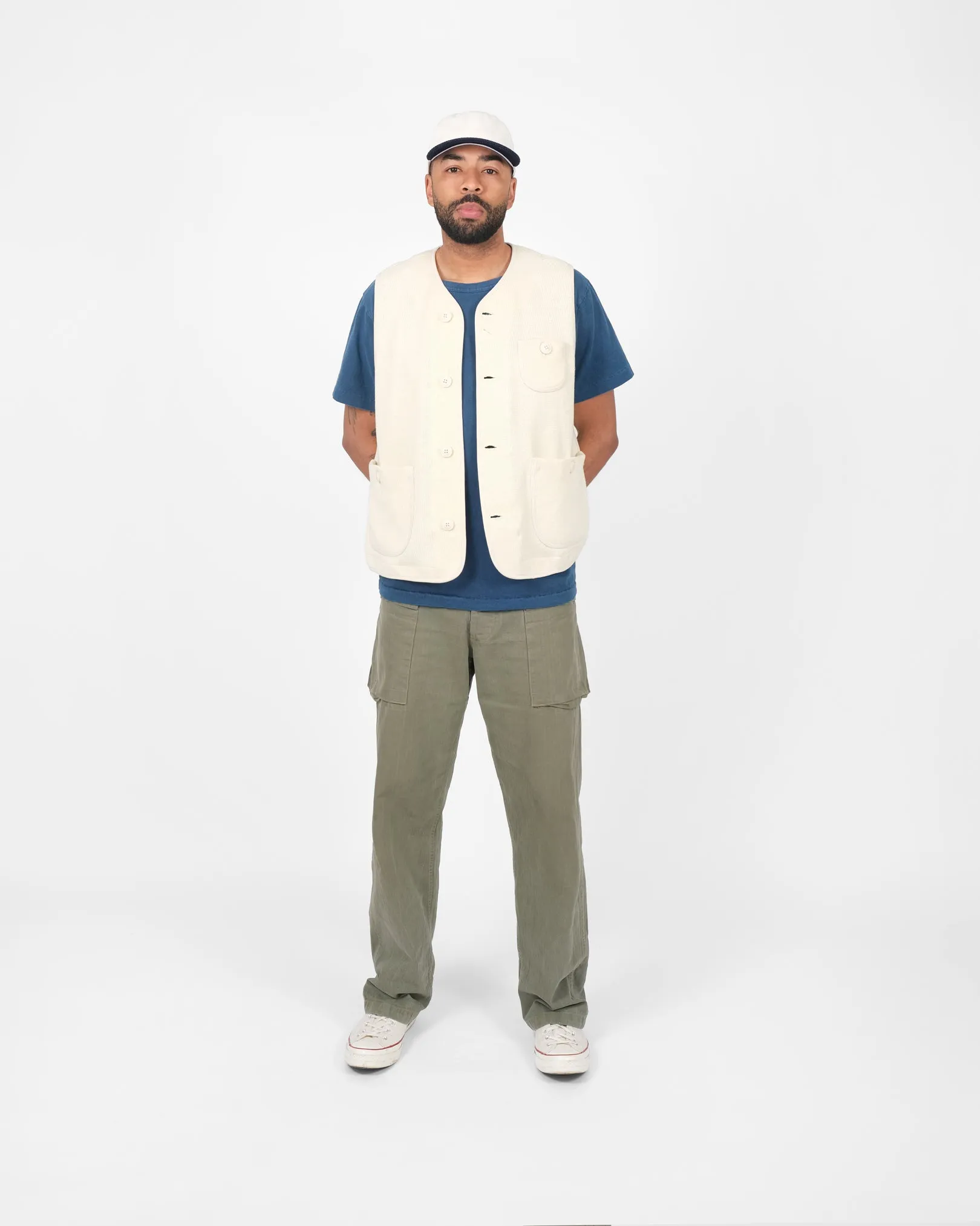 Knit Utility Vest - Off White sold by Dehen 1920 product image thumbnail 2