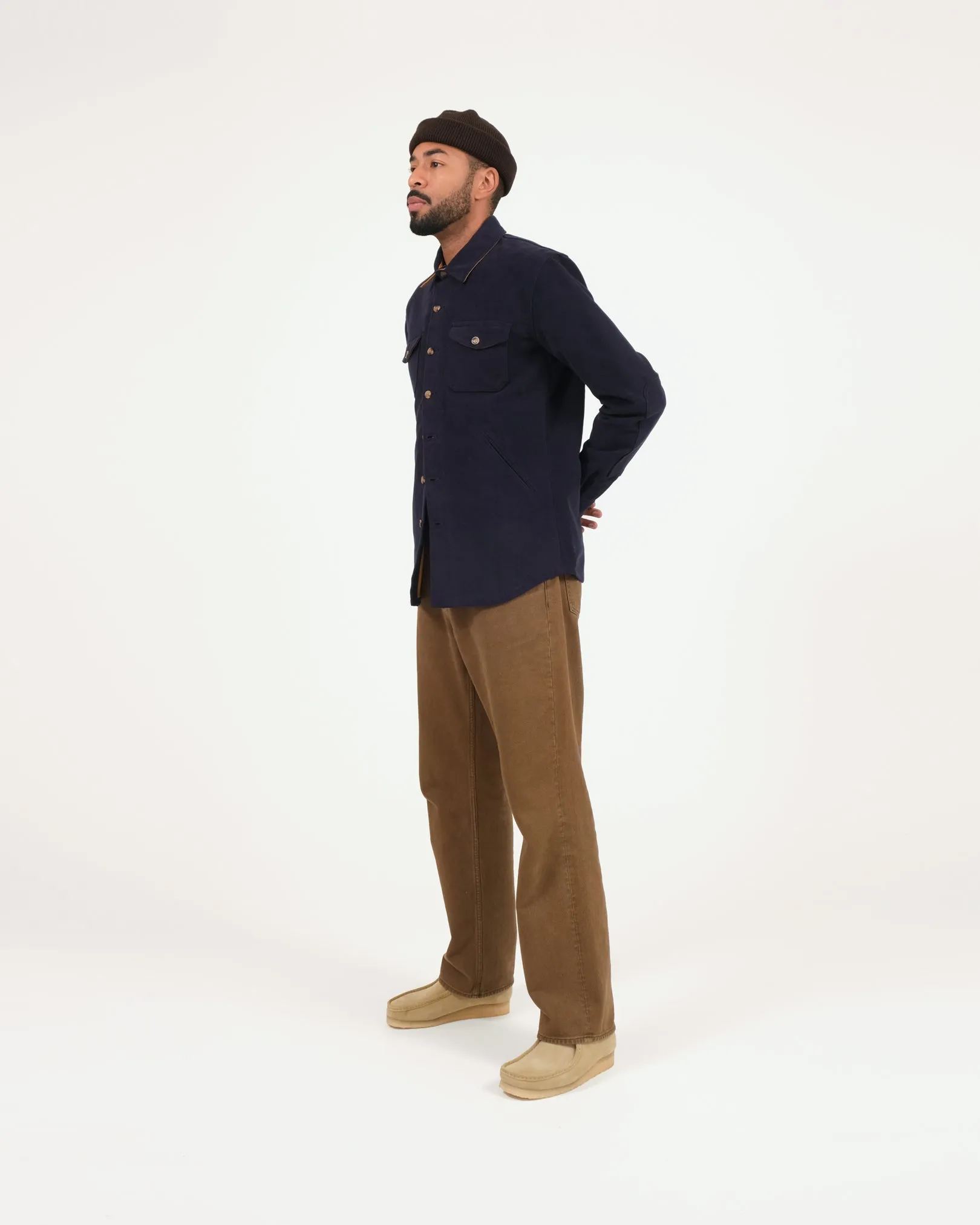 Crissman Overshirt Navy Moleskin sold by Dehen 1920 product image thumbnail 3