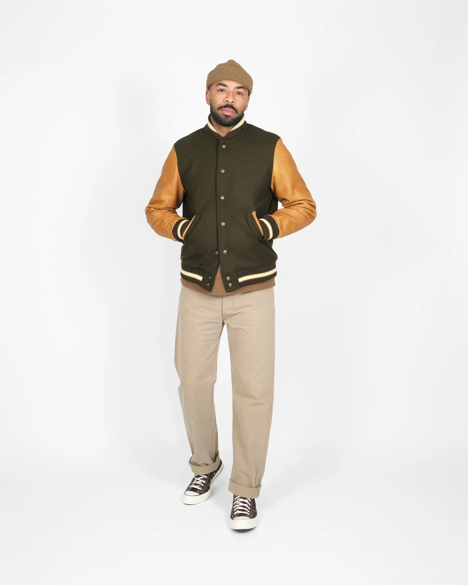 Varsity Jacket - Loden / Rust sold by Dehen 1920 product image thumbnail 2