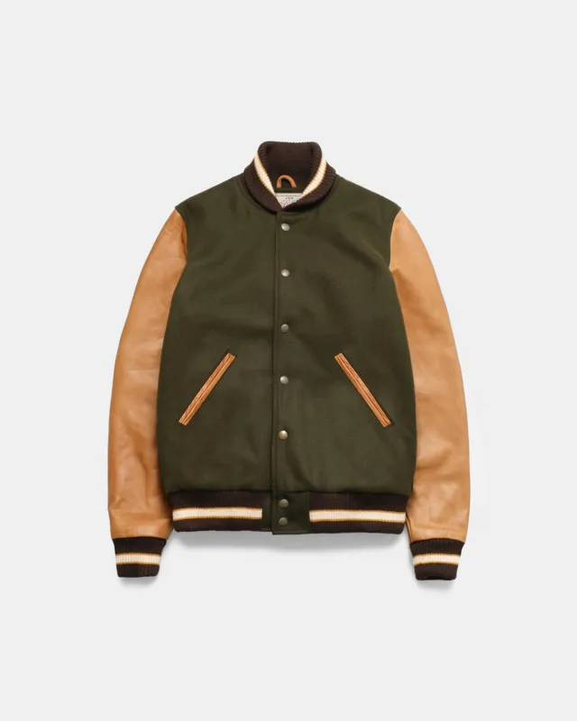 Varsity Jacket - Loden / Rust made by Dehen 1920
