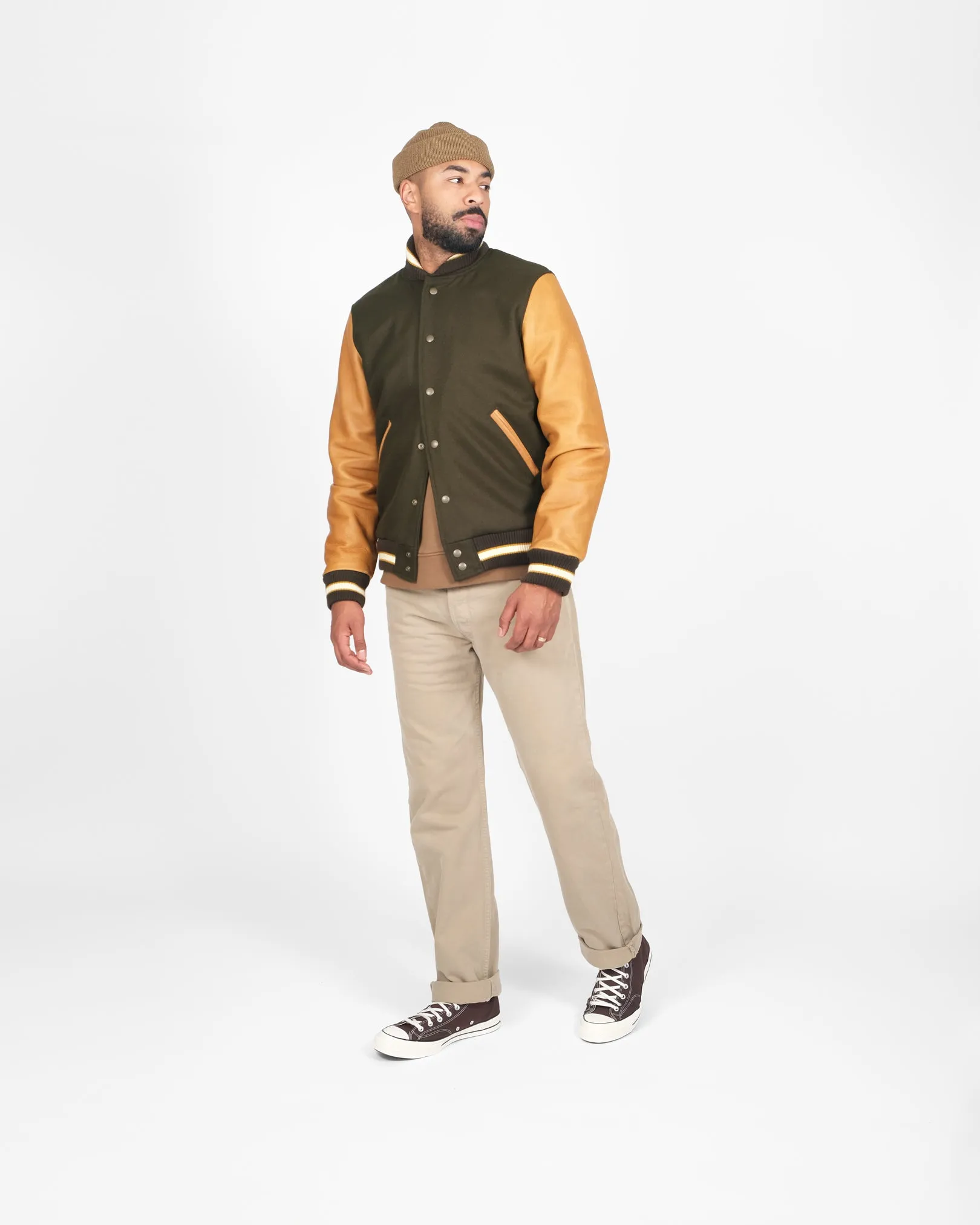 Varsity Jacket - Loden / Rust sold by Dehen 1920 product image thumbnail 3