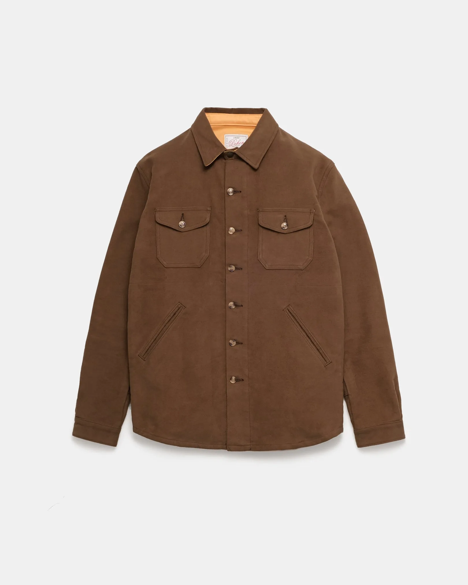 Crissman Overshirt - Dark Tan Moleskin sold by Dehen 1920