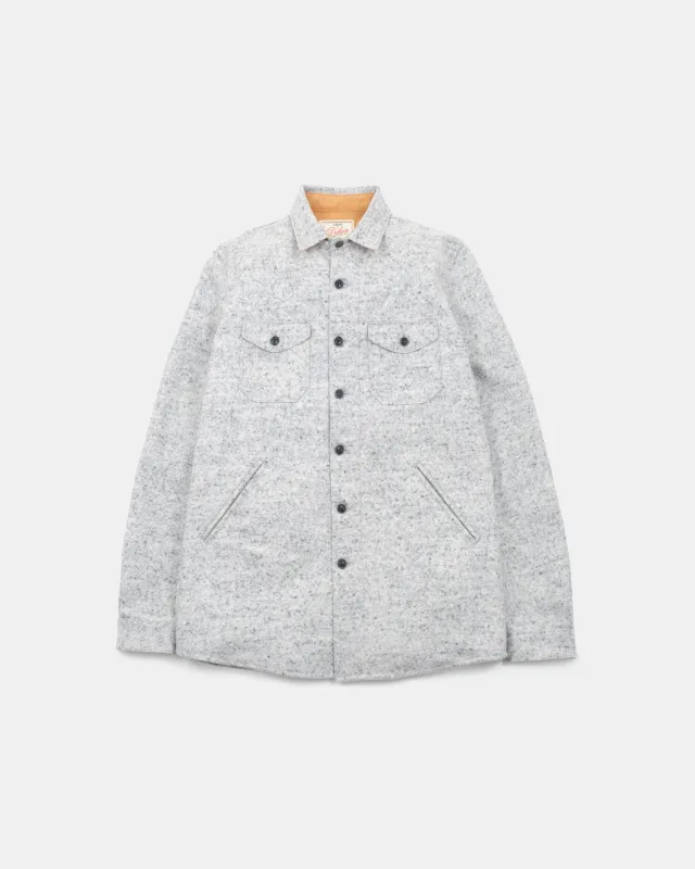 Crissman Overshirt - Natural & Navy Heather sold by Dehen 1920