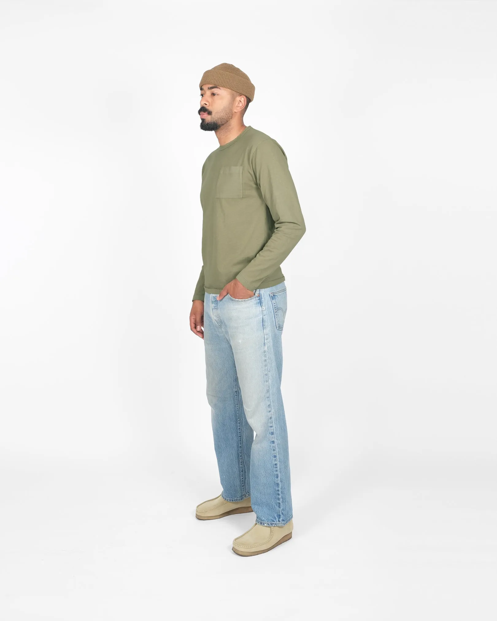 Heavy Duty Long Sleeve Tee - Single Pocket - Fatigue sold by Dehen 1920 product image thumbnail 5