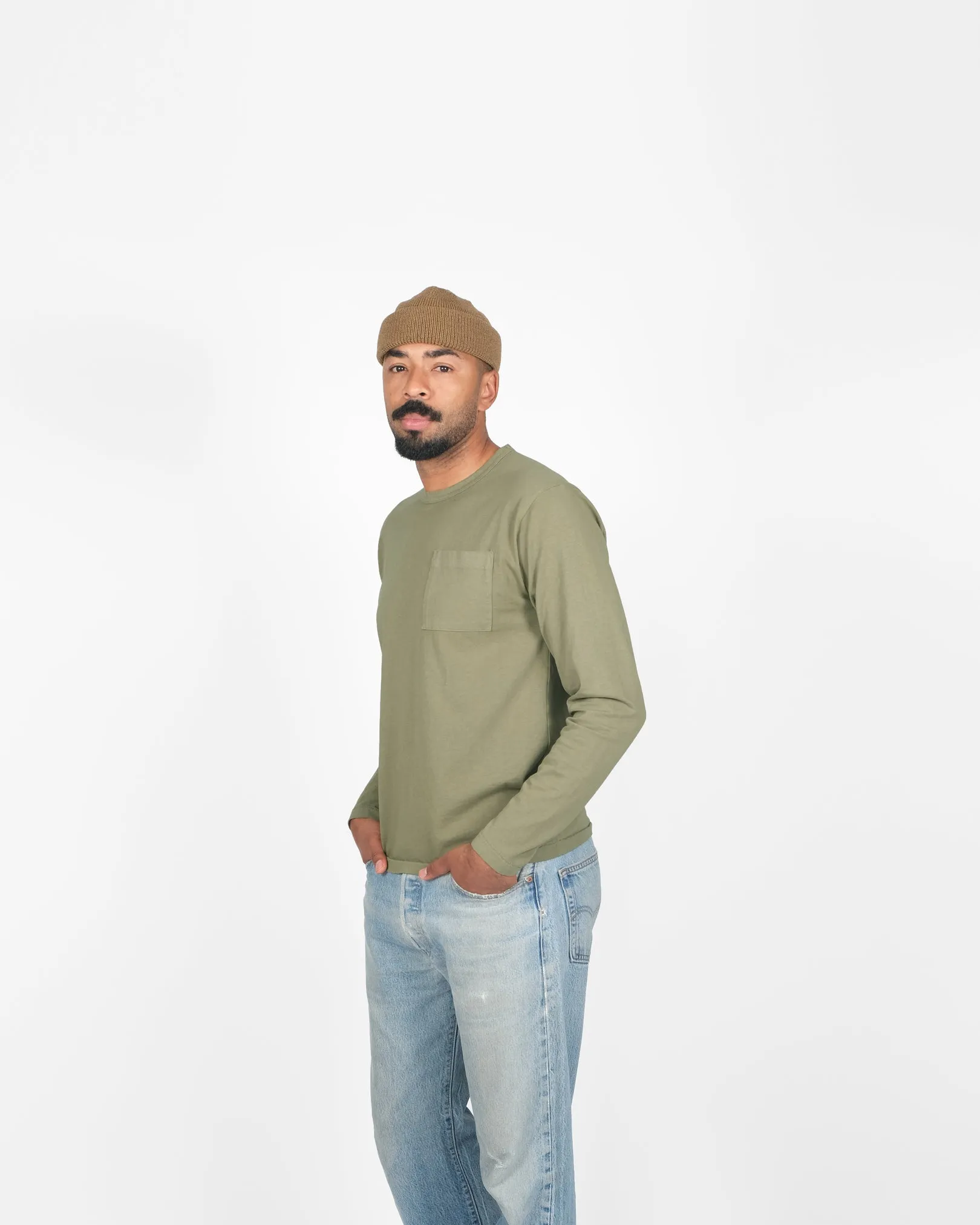 Heavy Duty Long Sleeve Tee - Single Pocket - Fatigue sold by Dehen 1920 product image thumbnail 4